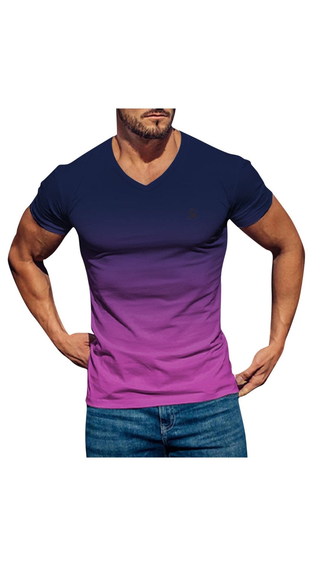 Lambad 2 - V - Neck T - Shirt for Men - Sarman Fashion - Wholesale Clothing Fashion Brand for Men from Canada