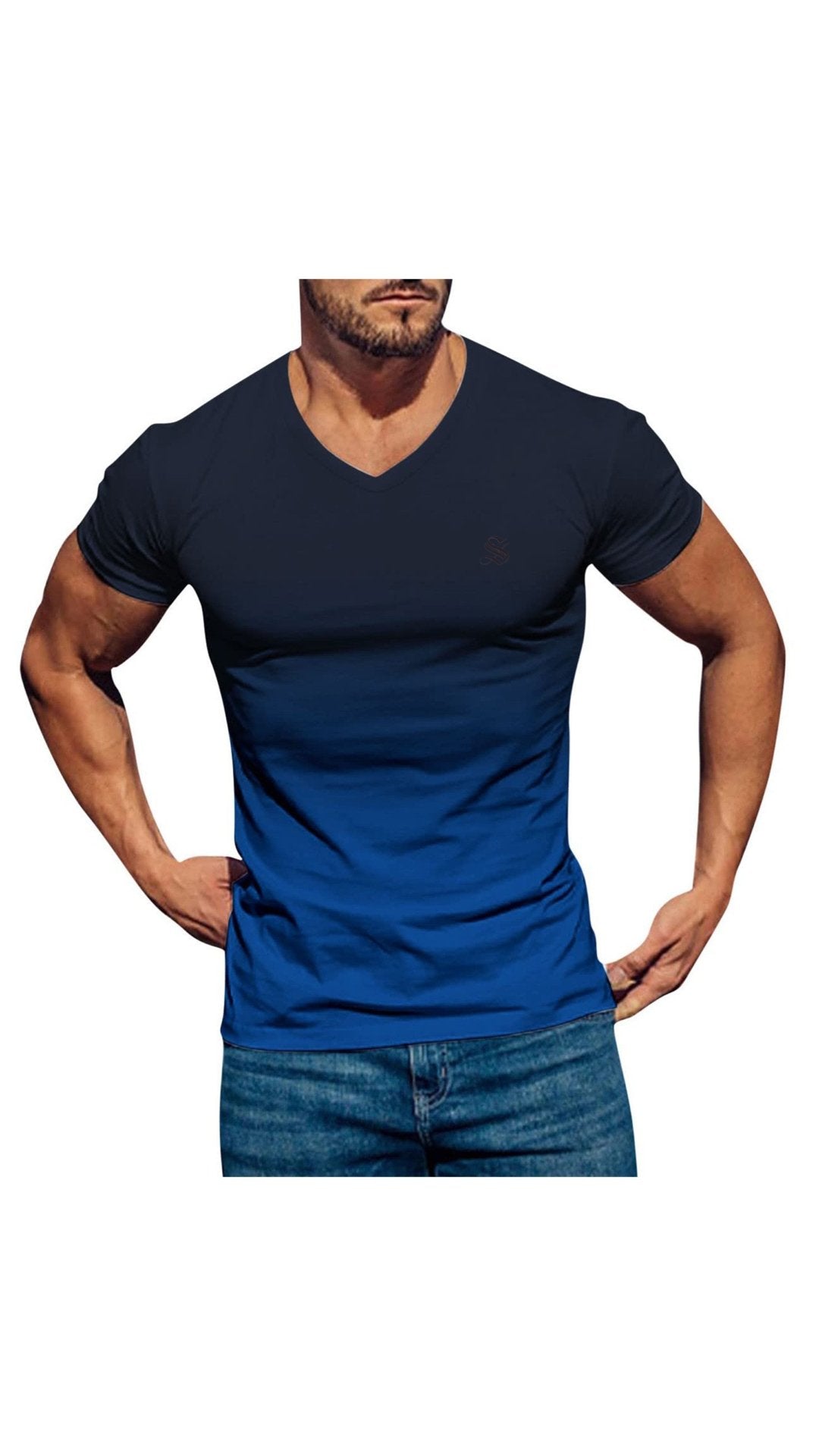 Lambad 2 - V - Neck T - Shirt for Men - Sarman Fashion - Wholesale Clothing Fashion Brand for Men from Canada