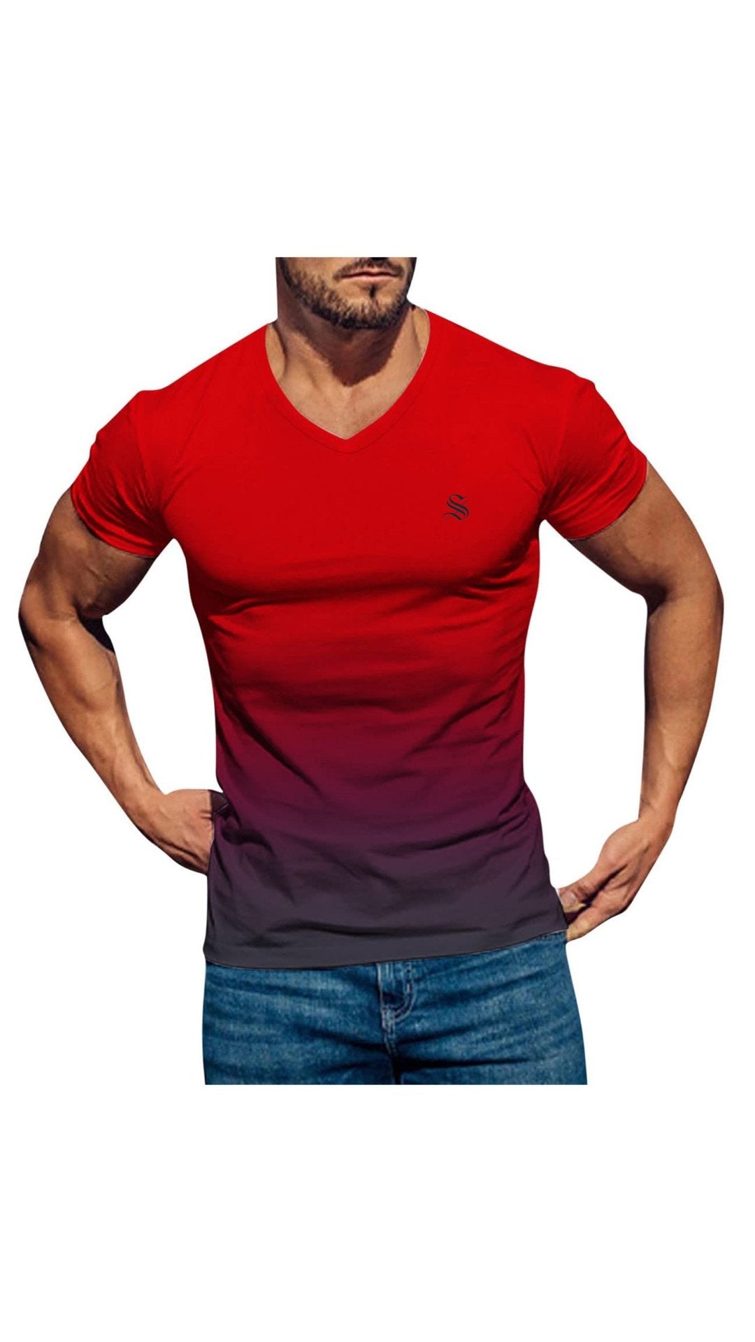 Lambad 2 - V - Neck T - Shirt for Men - Sarman Fashion - Wholesale Clothing Fashion Brand for Men from Canada