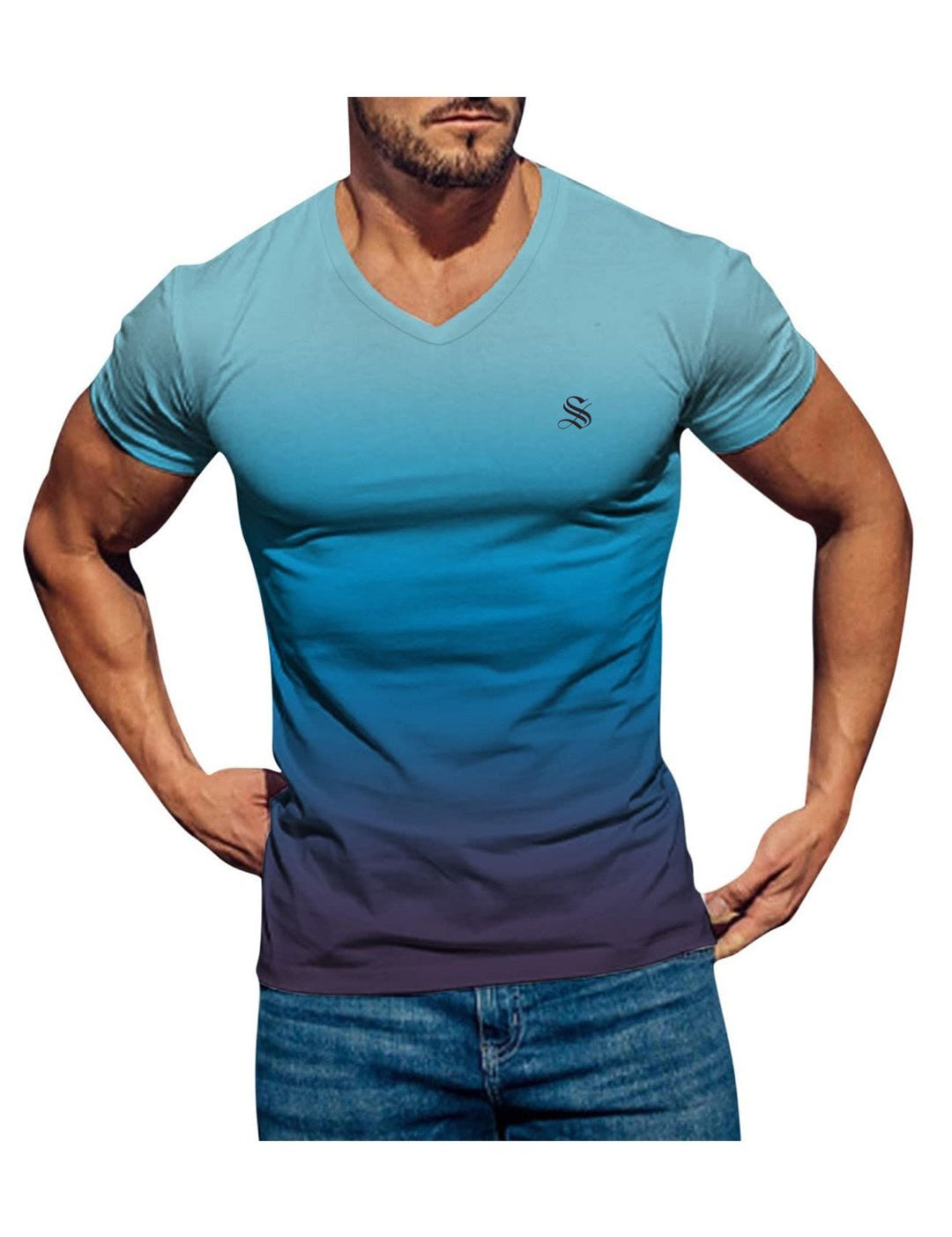 Lambad 2 - V - Neck T - Shirt for Men - Sarman Fashion - Wholesale Clothing Fashion Brand for Men from Canada