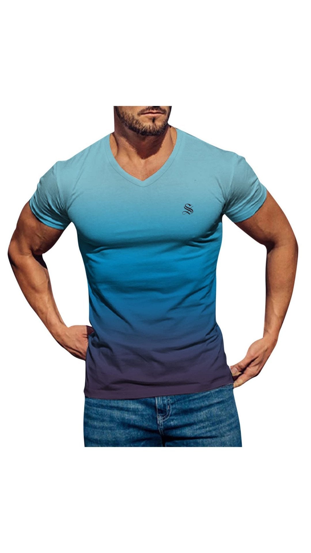 Lambad 2 - V - Neck T - Shirt for Men - Sarman Fashion - Wholesale Clothing Fashion Brand for Men from Canada