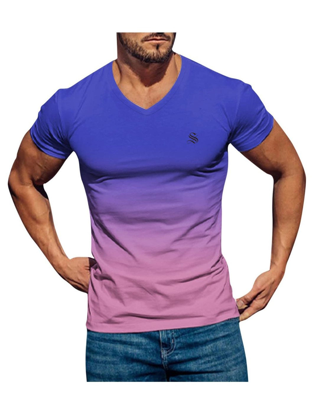 Lambad 2 - V - Neck T - Shirt for Men - Sarman Fashion - Wholesale Clothing Fashion Brand for Men from Canada