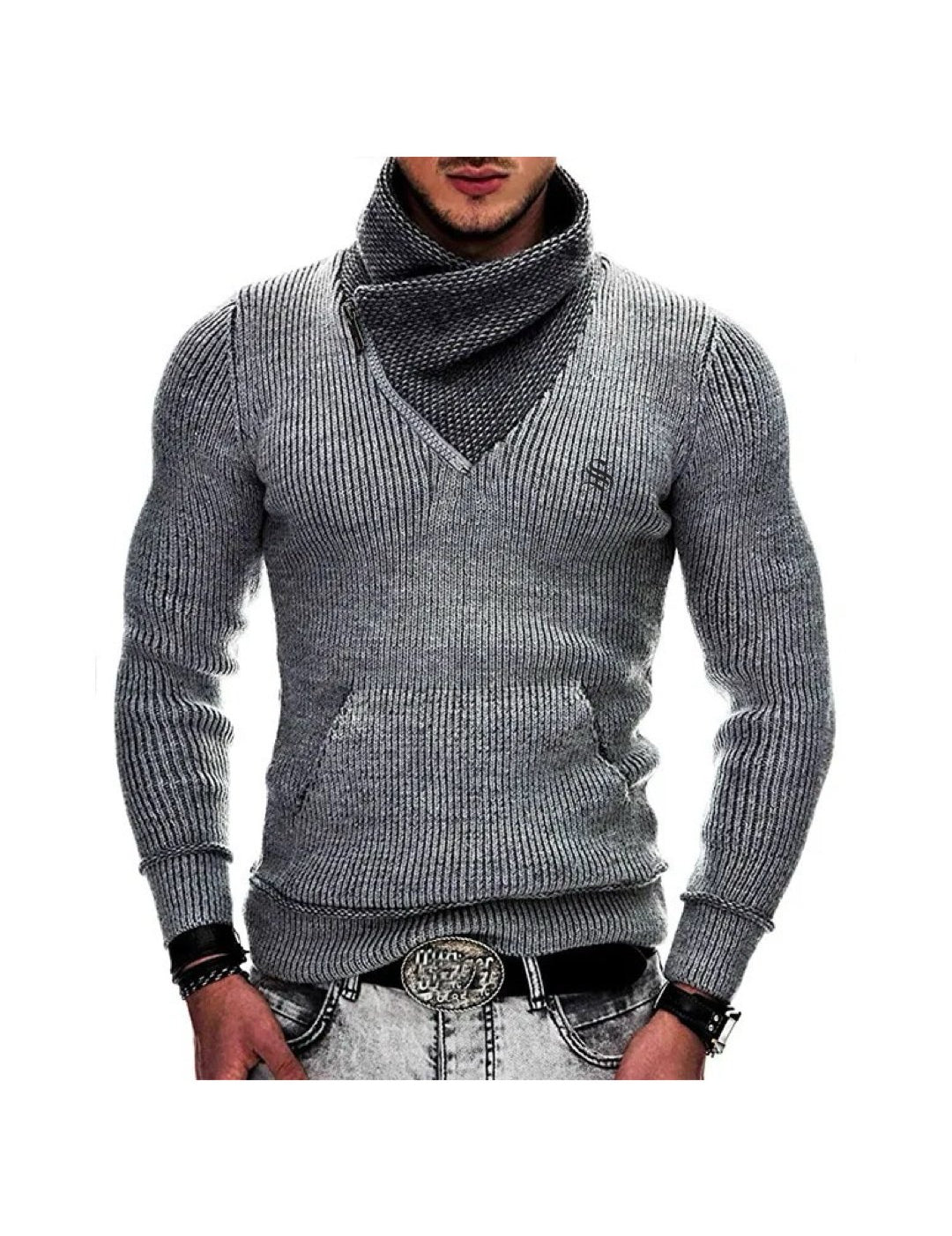 Lavba - High Neck Sweater for Men - Sarman Fashion - Wholesale Clothing Fashion Brand for Men from Canada