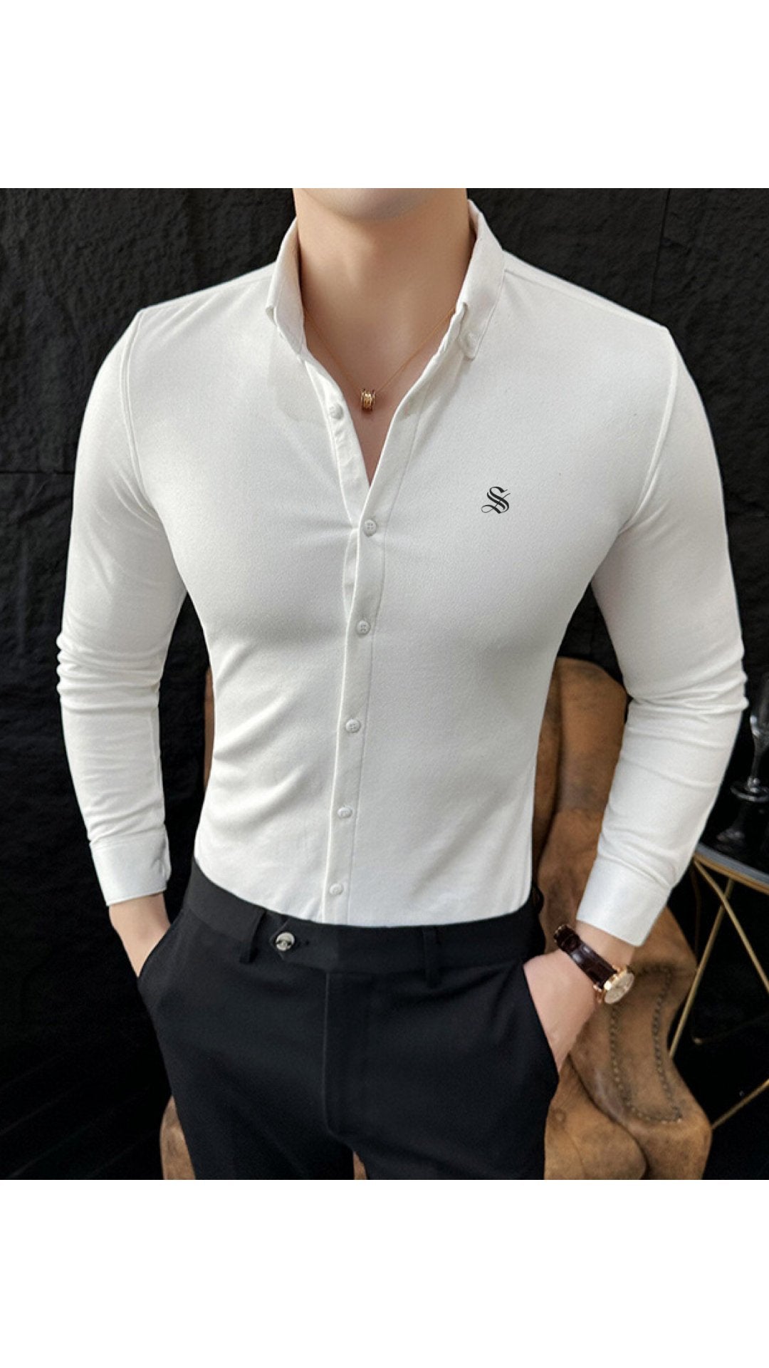 LOOOU - Long Sleeves Shirt for Men - Sarman Fashion - Wholesale Clothing Fashion Brand for Men from Canada