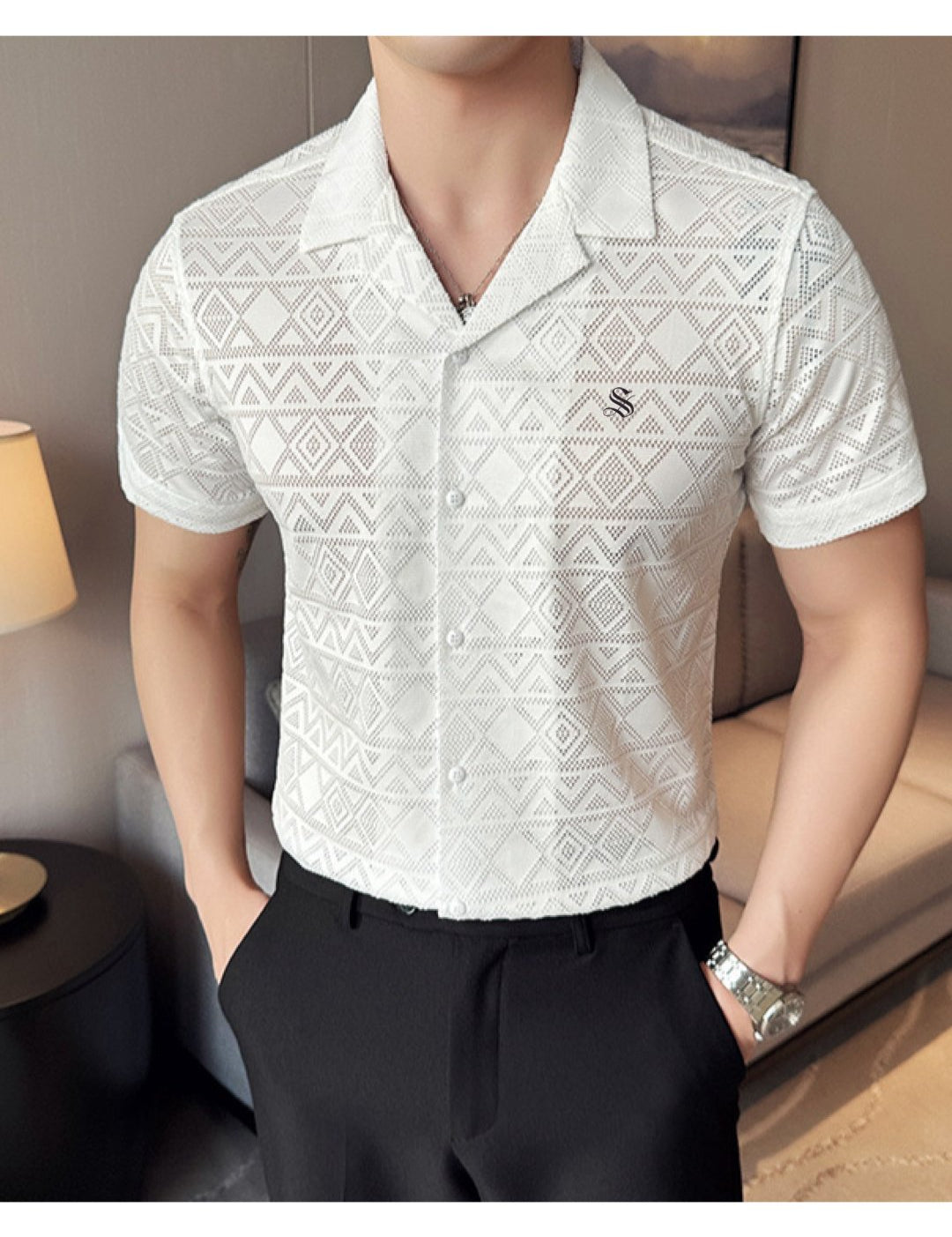 MiamiHipe - Short Sleeves Shirt for Men - Sarman Fashion - Wholesale Clothing Fashion Brand for Men from Canada