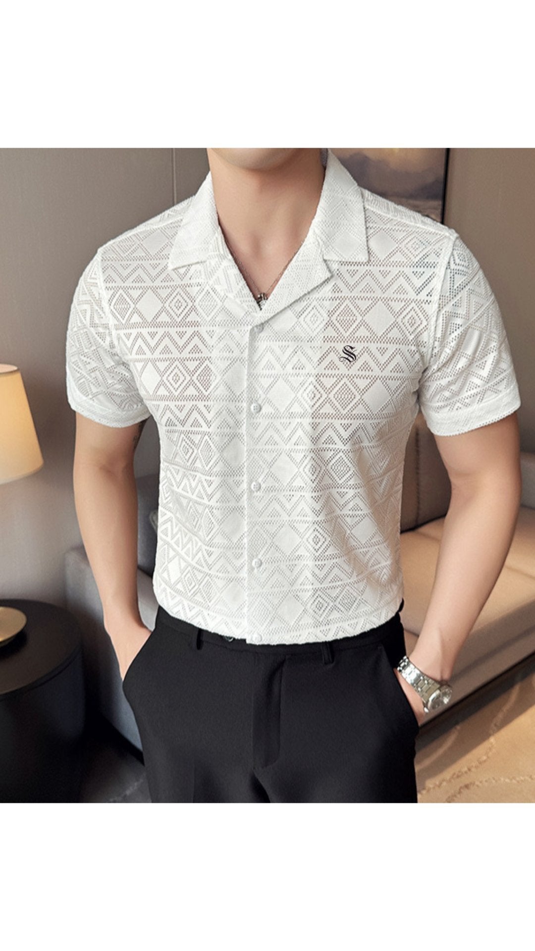 MiamiHipe - Short Sleeves Shirt for Men - Sarman Fashion - Wholesale Clothing Fashion Brand for Men from Canada