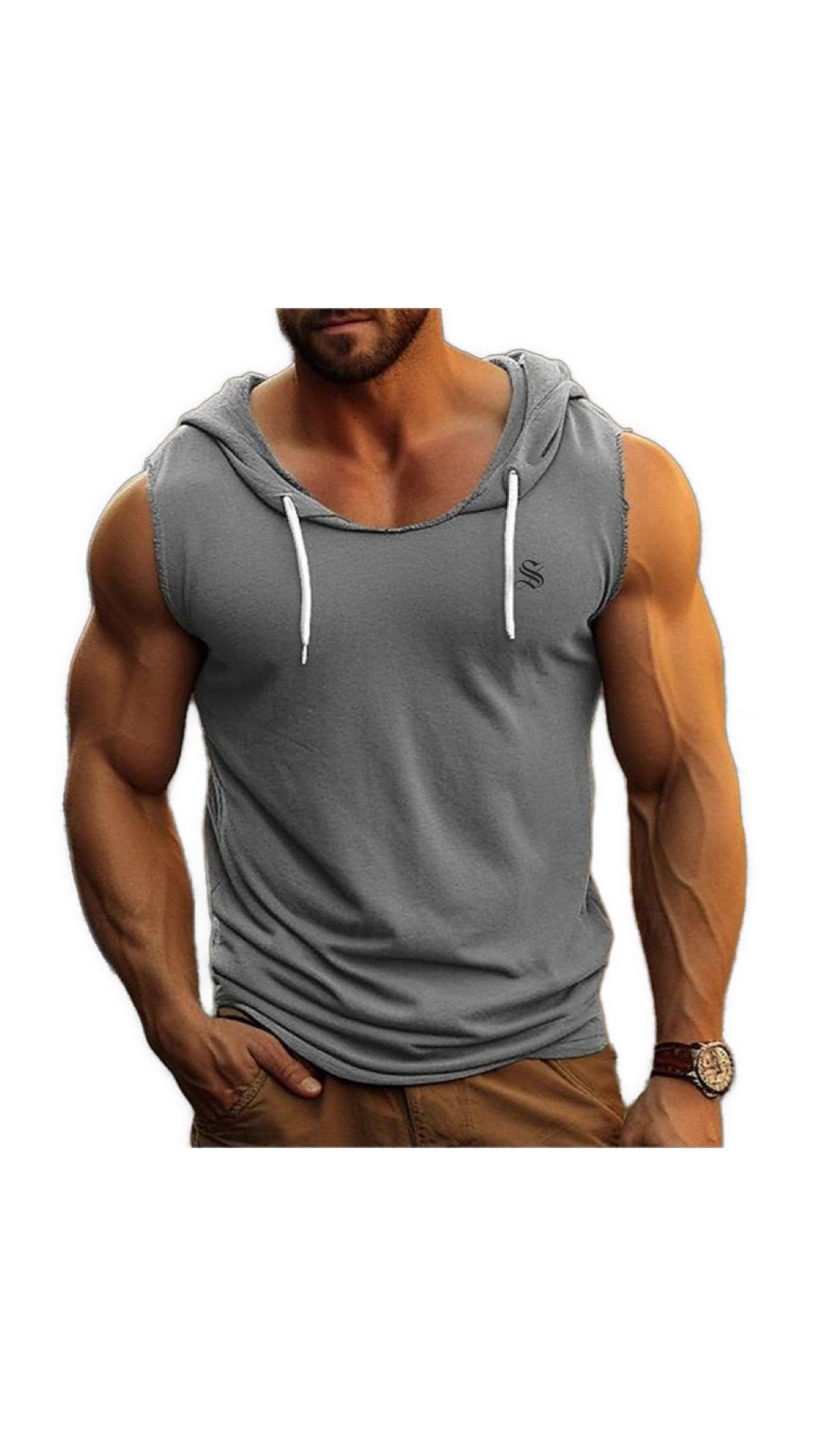 Mikanos 2 - Hood T-Shirt for Men - Sarman Fashion - Wholesale Clothing Fashion Brand for Men from Canada