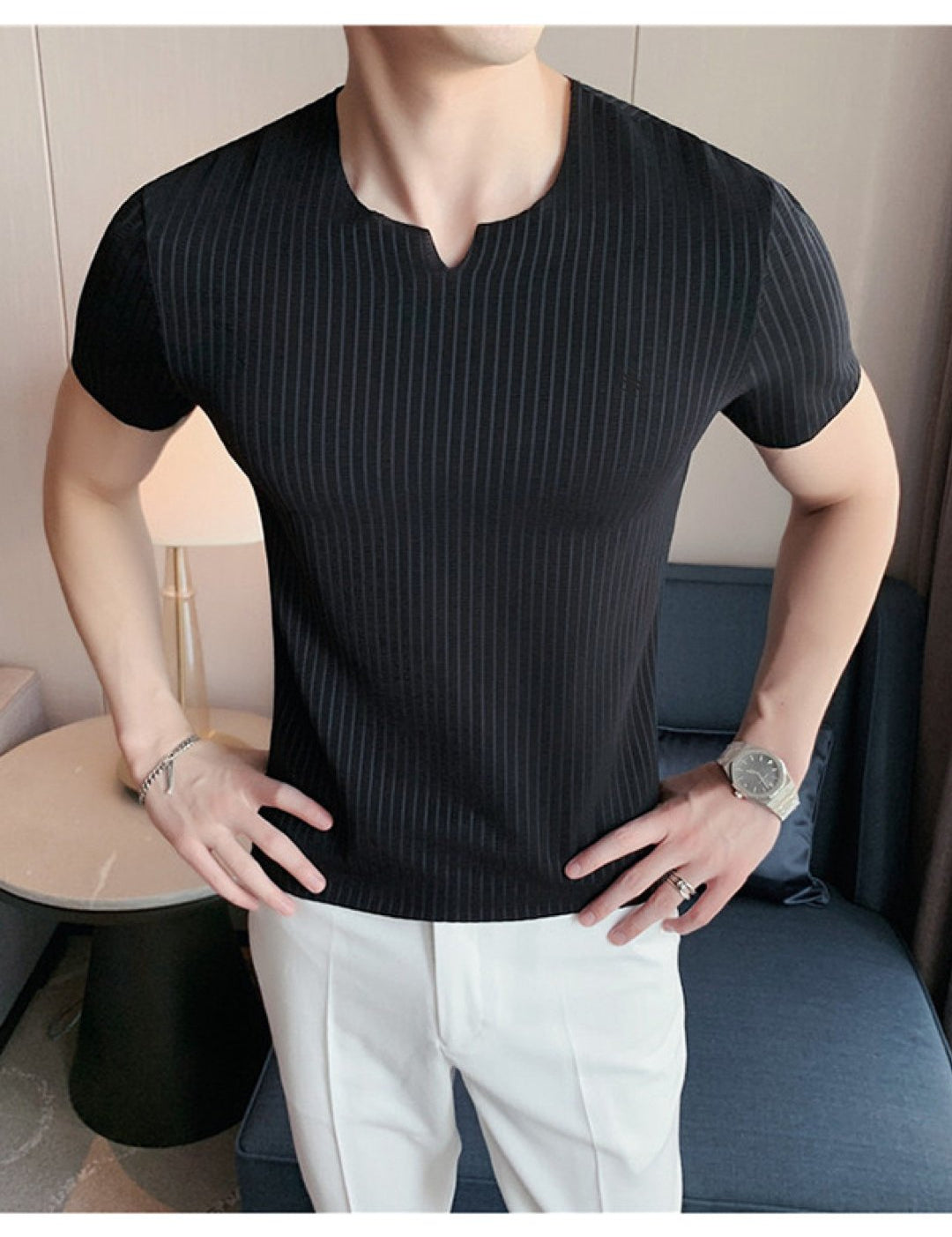 MiniV - V-Neck T-Shirt for Men - Sarman Fashion - Wholesale Clothing Fashion Brand for Men from Canada