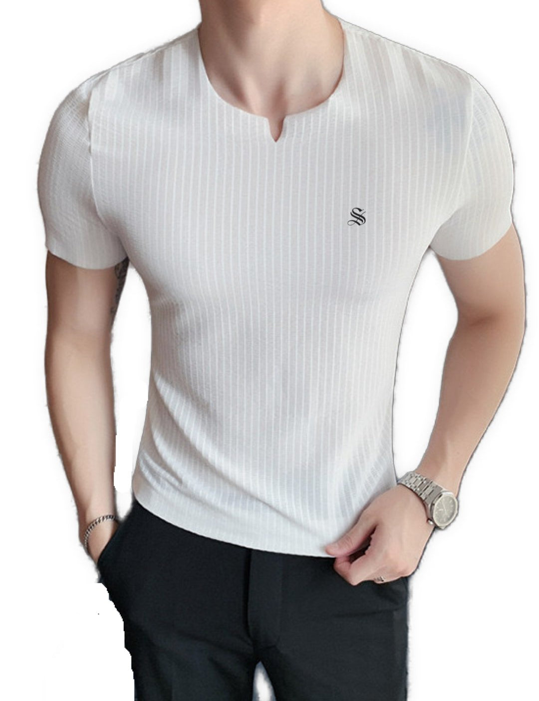 MiniV - V-Neck T-Shirt for Men - Sarman Fashion - Wholesale Clothing Fashion Brand for Men from Canada