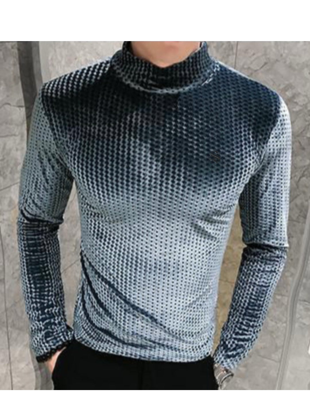 Neba - High Neck Long Sleeve Shirt for Men - Sarman Fashion - Wholesale Clothing Fashion Brand for Men from Canada