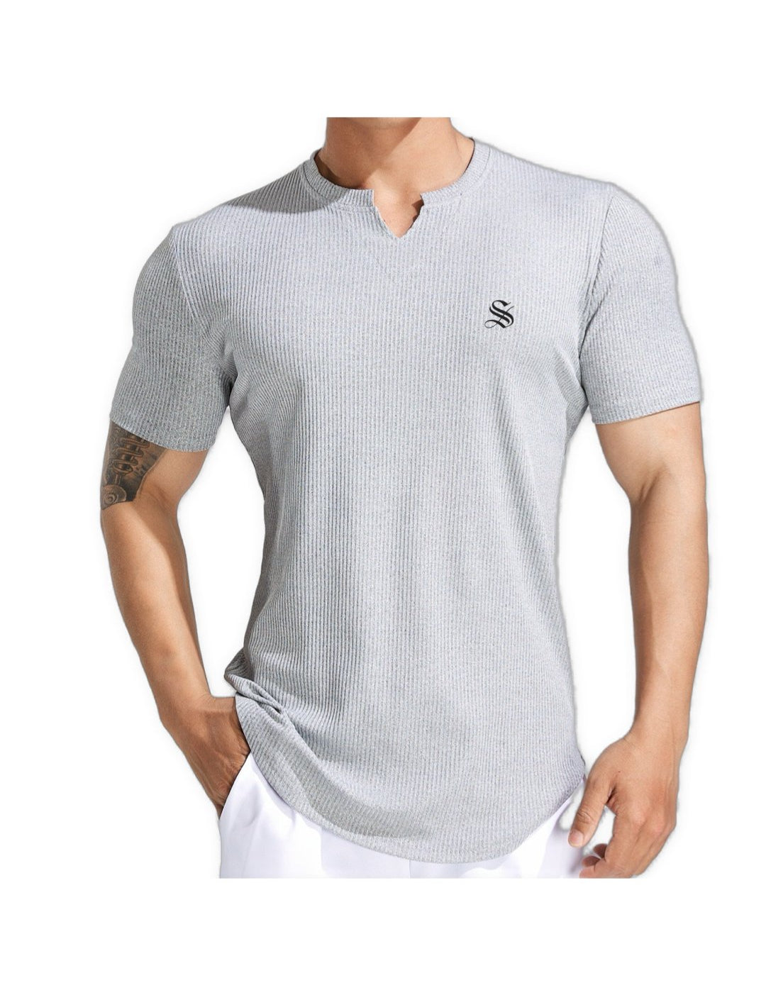 Nilki - V - Neck T-Shirt for Men - Sarman Fashion - Wholesale Clothing Fashion Brand for Men from Canada