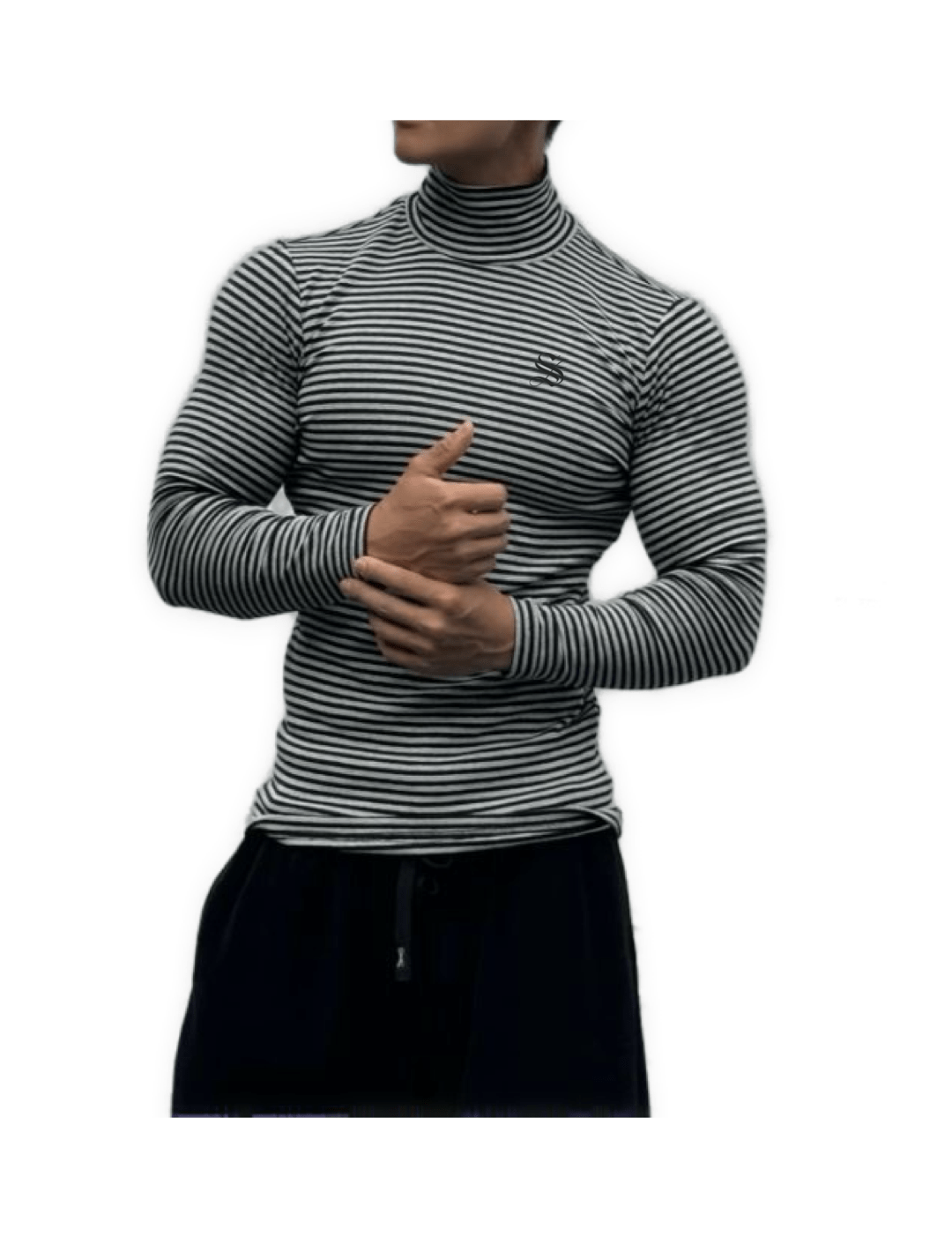 Nohar - High Neck Long Sleeve Shirt for Men - Sarman Fashion - Wholesale Clothing Fashion Brand for Men from Canada