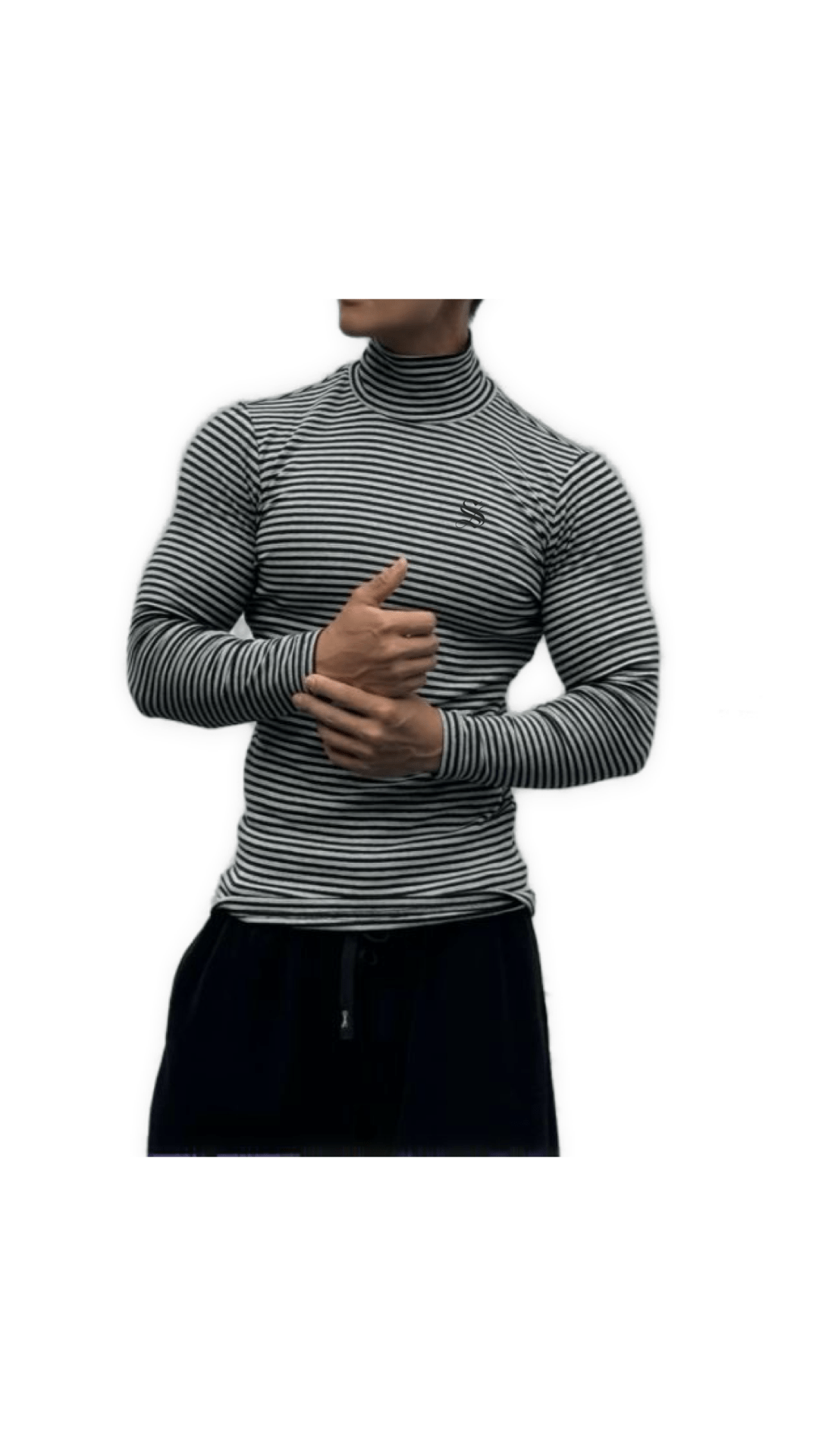 Nohar - High Neck Long Sleeve Shirt for Men - Sarman Fashion - Wholesale Clothing Fashion Brand for Men from Canada