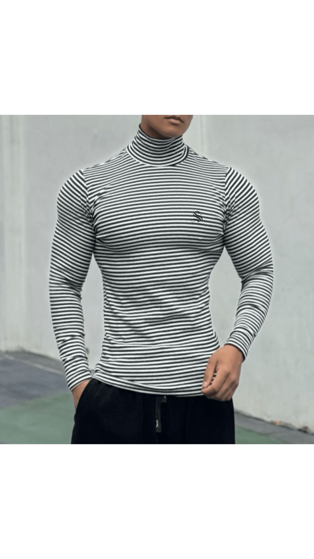 Nohar - High Neck Long Sleeve Shirt for Men - Sarman Fashion - Wholesale Clothing Fashion Brand for Men from Canada