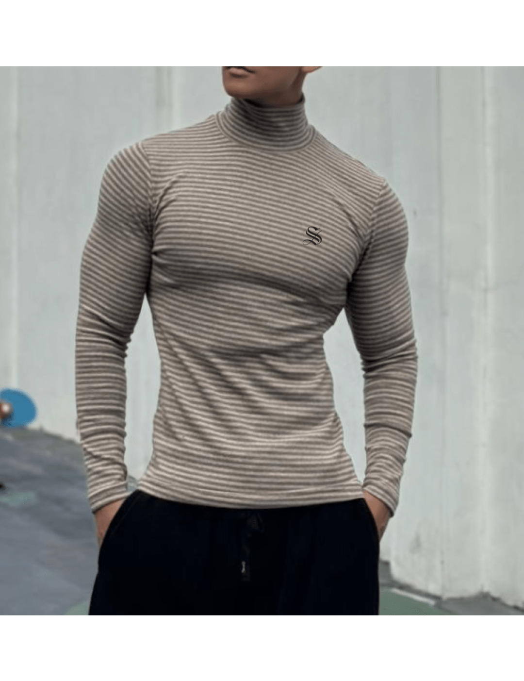 Nohar - High Neck Long Sleeve Shirt for Men - Sarman Fashion - Wholesale Clothing Fashion Brand for Men from Canada