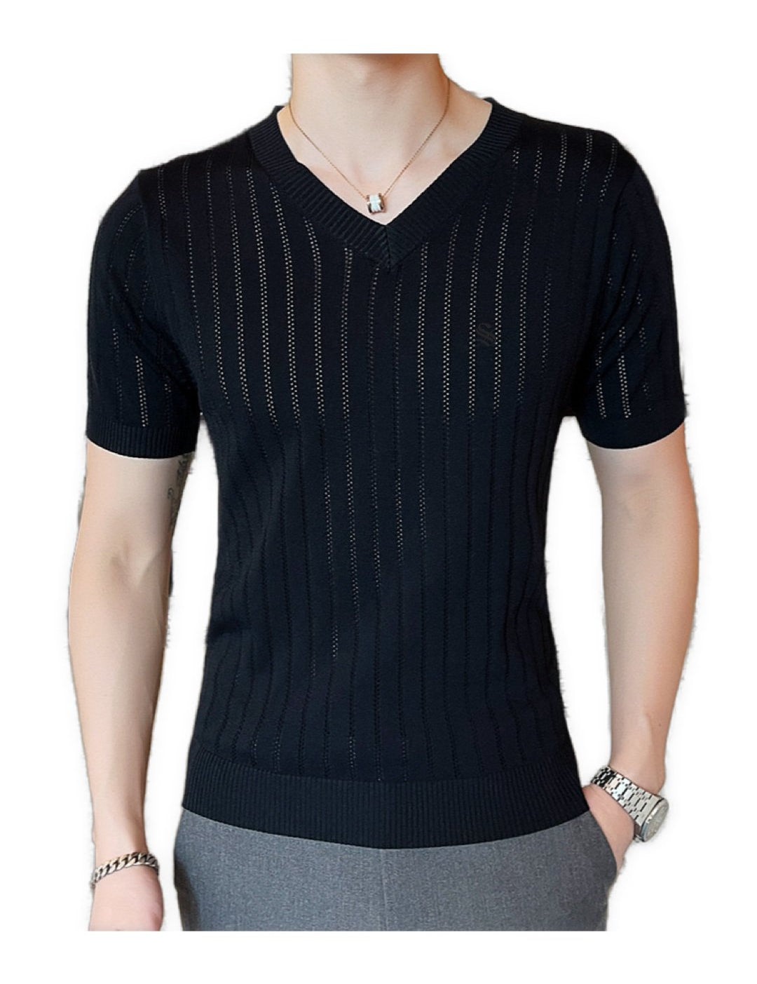 Pennsu 2 - V-Neck T-Shirt for Men - Sarman Fashion - Wholesale Clothing Fashion Brand for Men from Canada