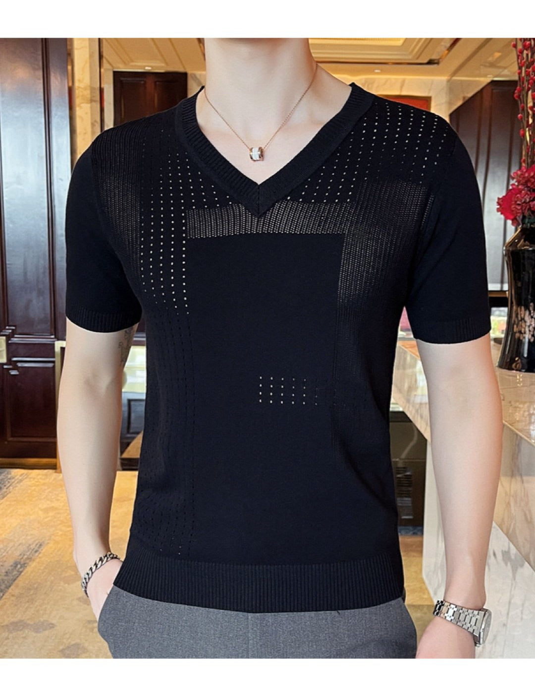 Pennsu - V-Neck T-Shirt for Men - Sarman Fashion - Wholesale Clothing Fashion Brand for Men from Canada