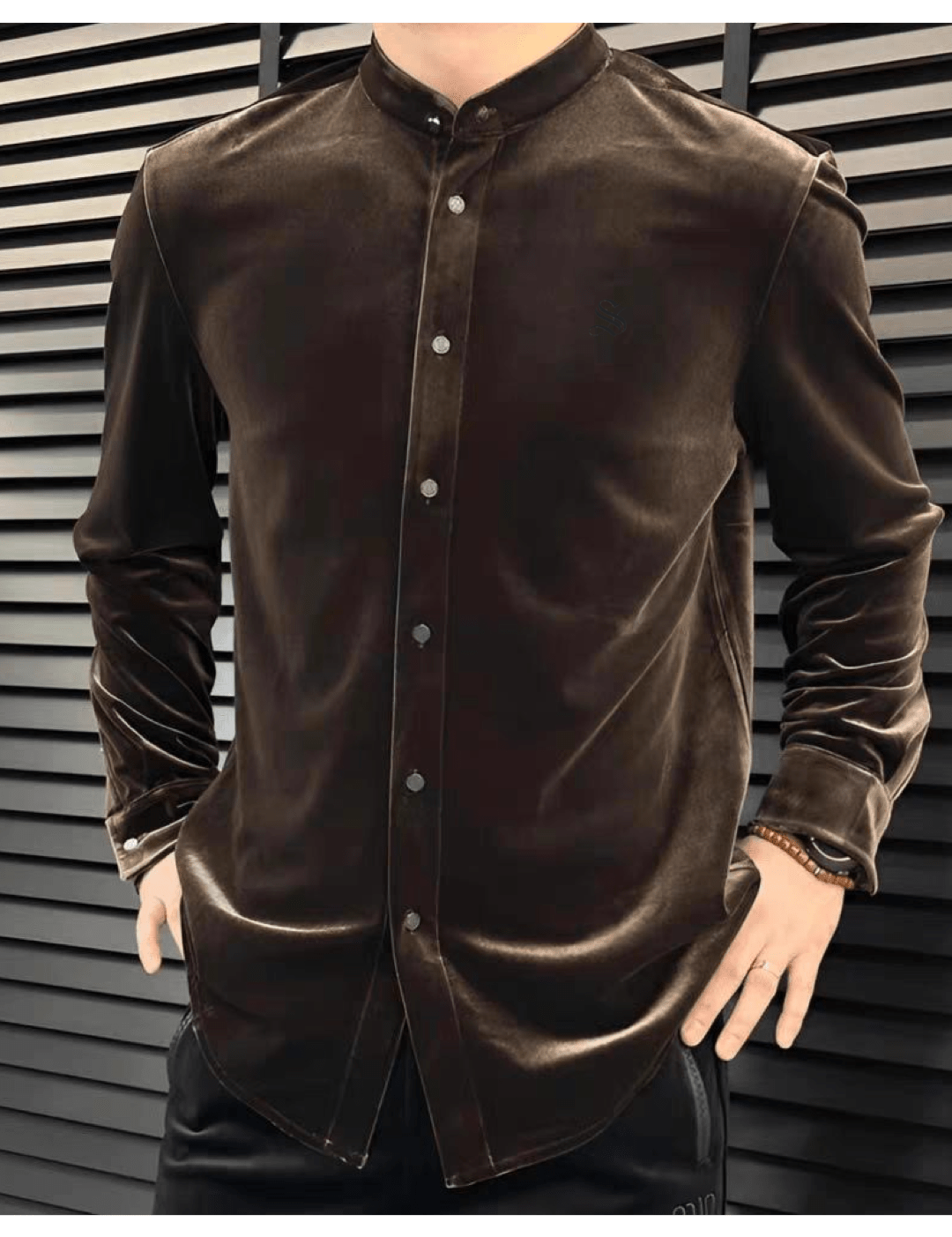 Smu 2 - Velvet Shirt for Men - Sarman Fashion - Wholesale Clothing Fashion Brand for Men from Canada