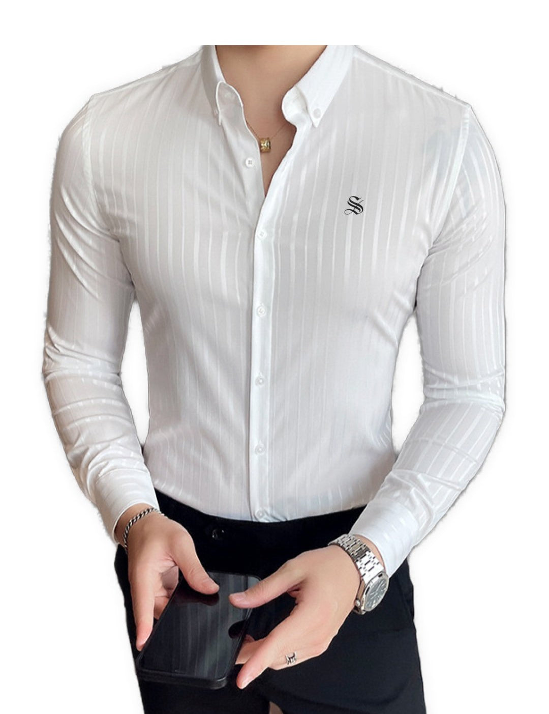 StripDragon 22 - Long Sleeves Shirt for Men - Sarman Fashion - Wholesale Clothing Fashion Brand for Men from Canada