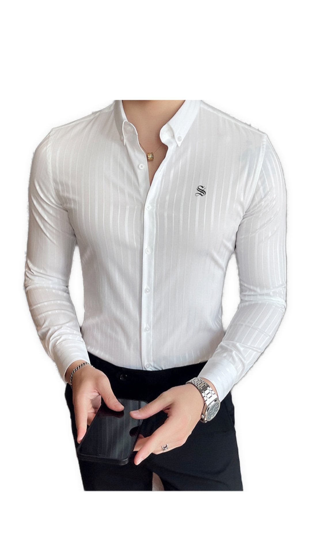 StripDragon 22 - Long Sleeves Shirt for Men - Sarman Fashion - Wholesale Clothing Fashion Brand for Men from Canada