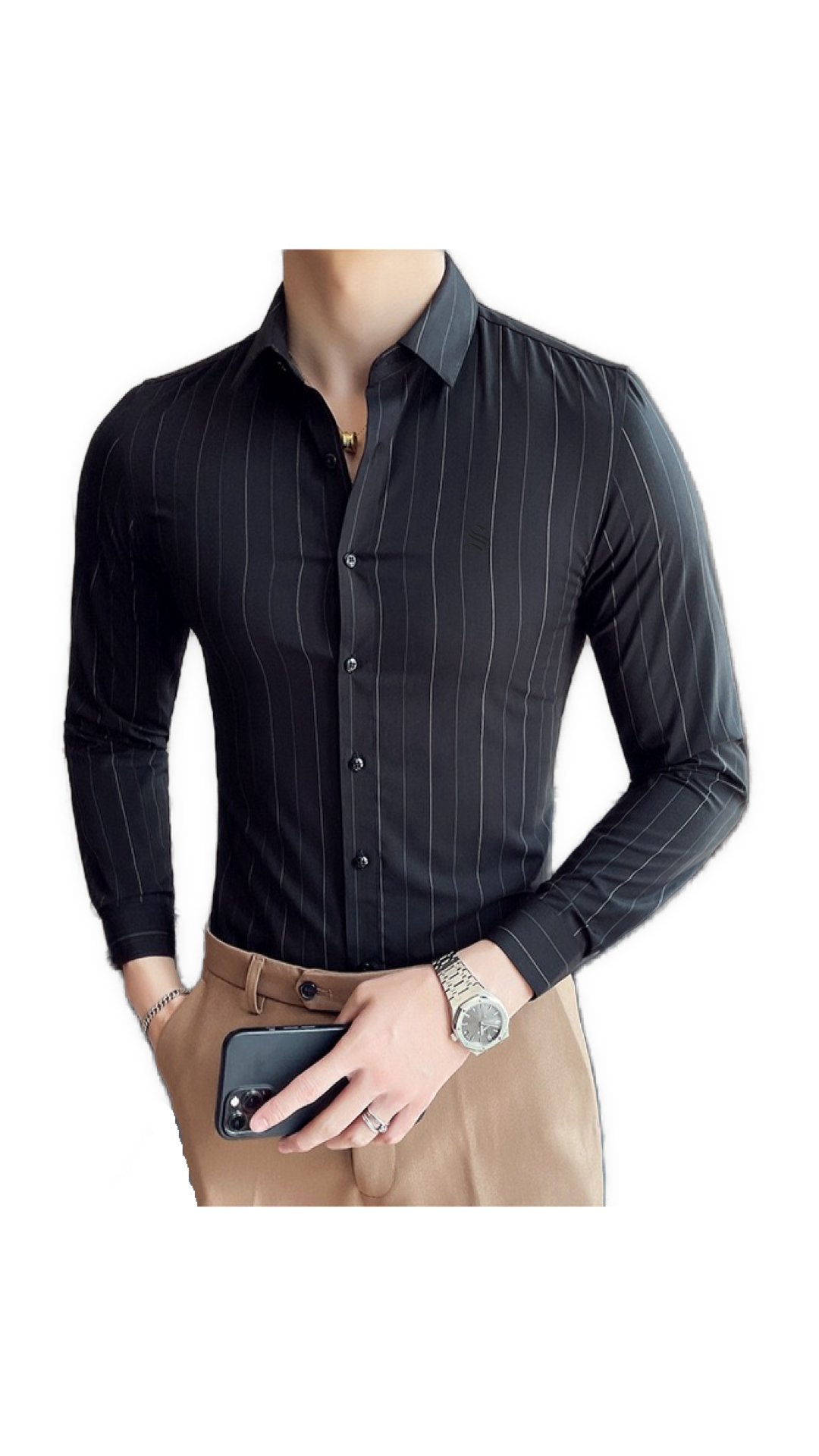 StripDragon 23 - Long Sleeves Shirt for Men - Sarman Fashion - Wholesale Clothing Fashion Brand for Men from Canada