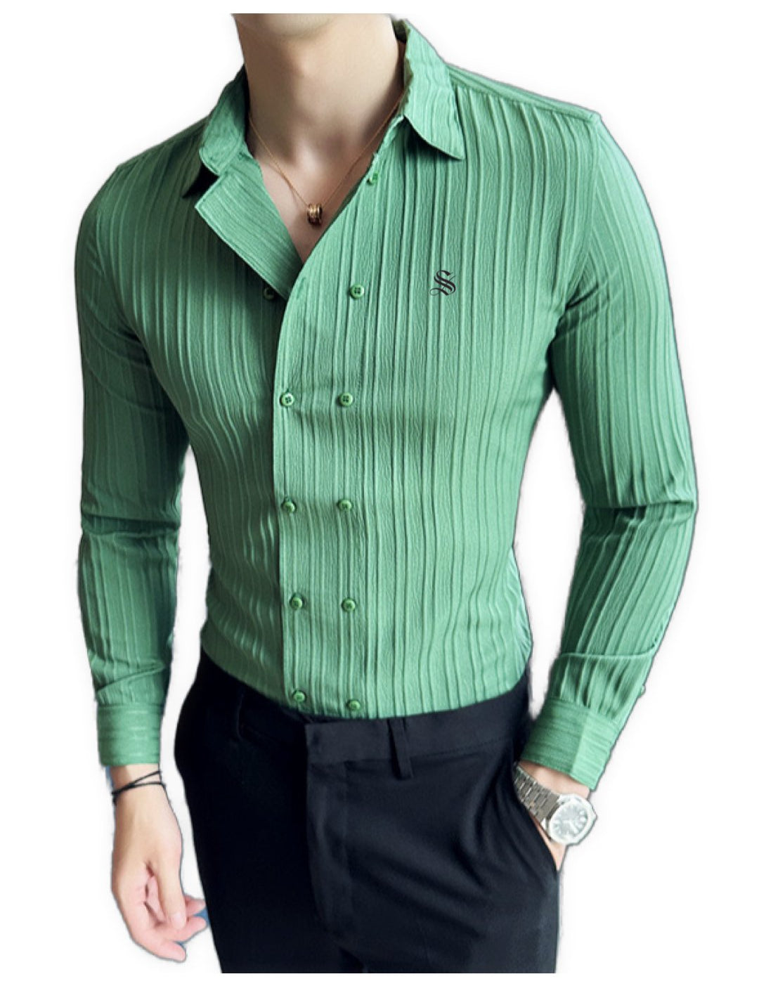 StripDragon 4 - Long Sleeves Shirt for Men - Sarman Fashion - Wholesale Clothing Fashion Brand for Men from Canada