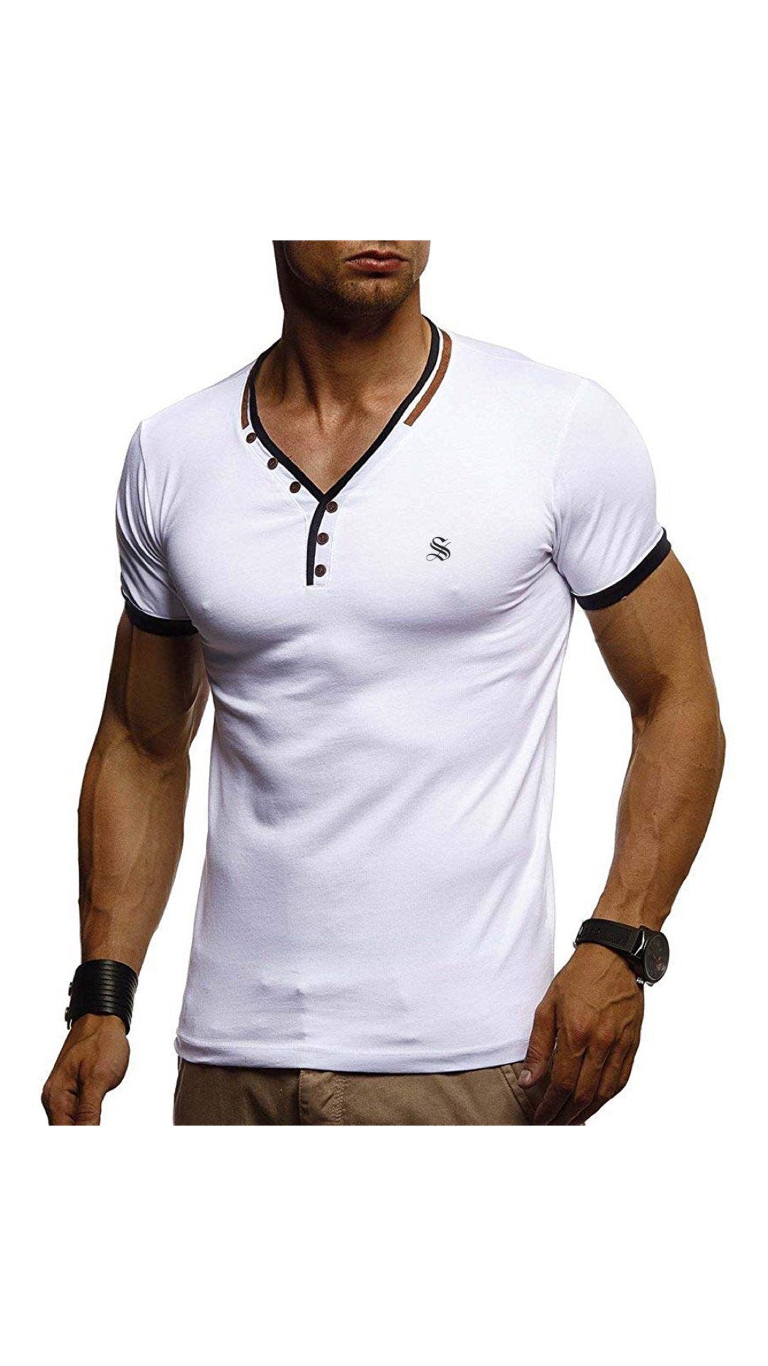 Suzuk - V-Neck T-Shirt for Men - Sarman Fashion - Wholesale Clothing Fashion Brand for Men from Canada