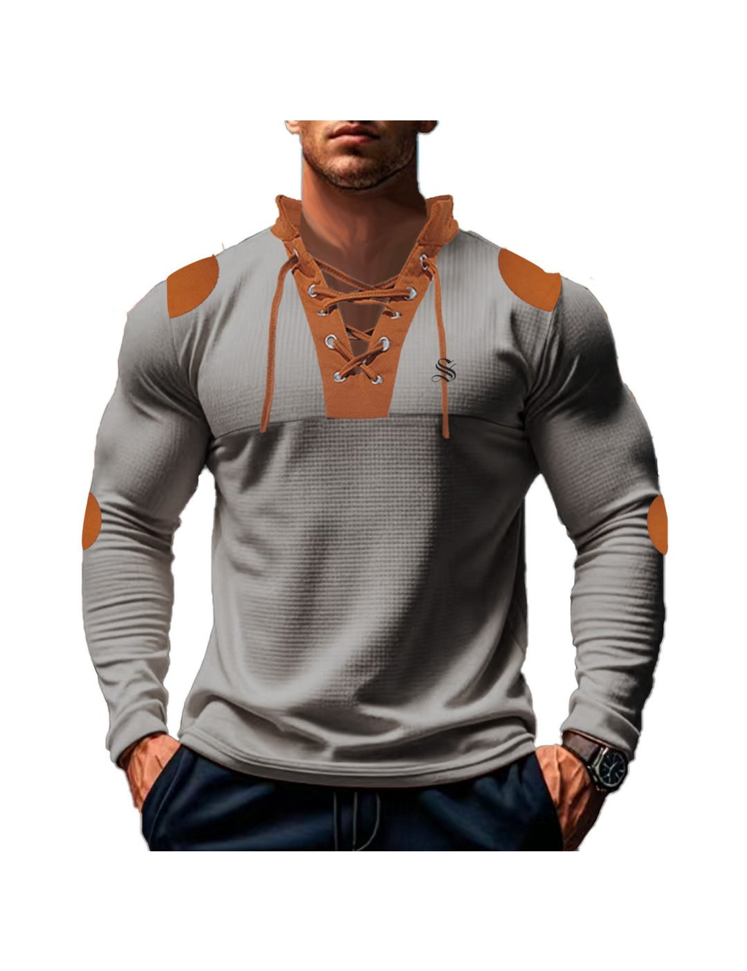 TangoMen 3 - Long Sleeves V - Neck Shirt for Men - Sarman Fashion - Wholesale Clothing Fashion Brand for Men from Canada