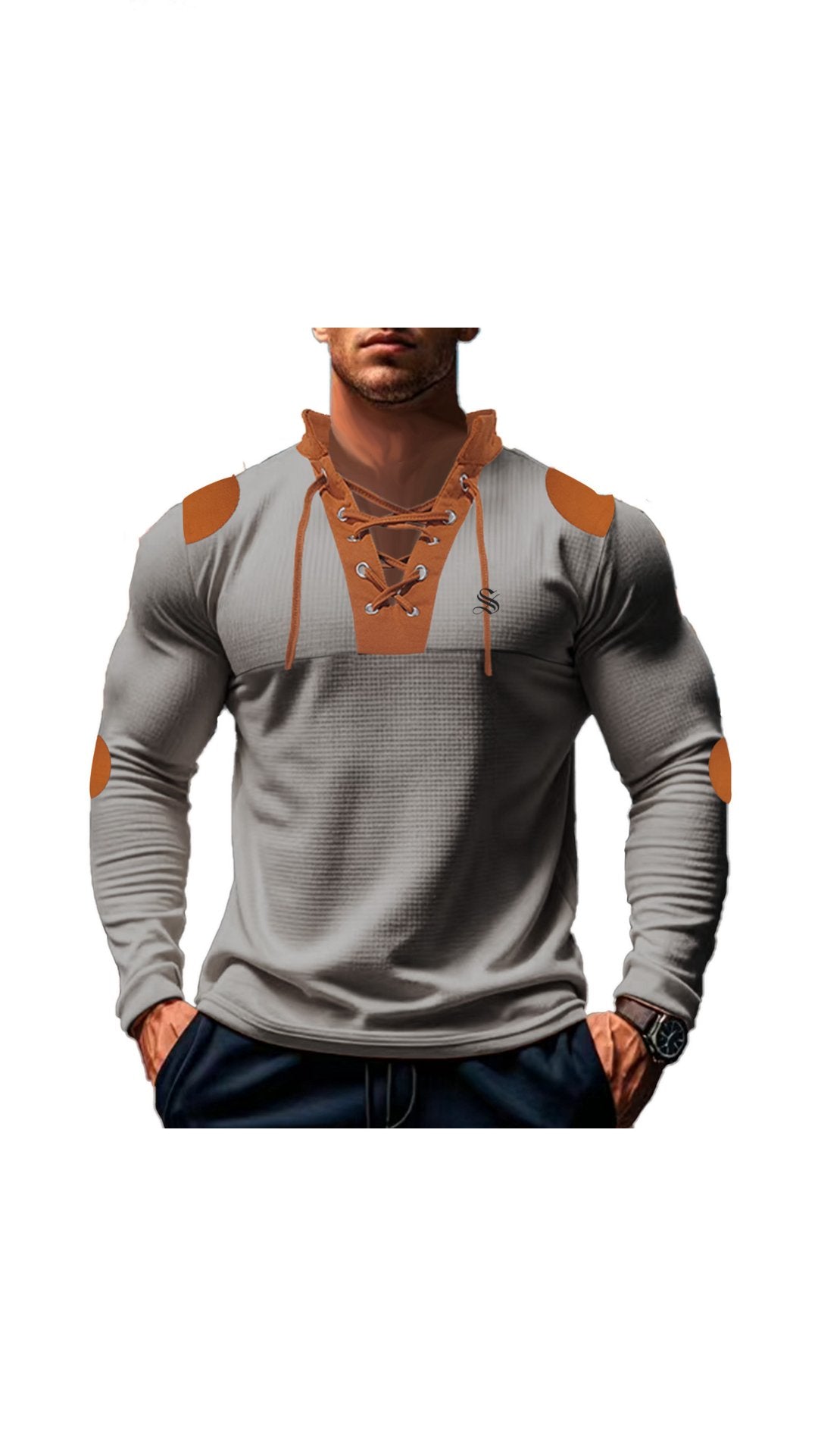 TangoMen 3 - Long Sleeves V - Neck Shirt for Men - Sarman Fashion - Wholesale Clothing Fashion Brand for Men from Canada