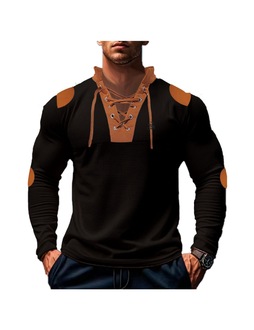 TangoMen 3 - Long Sleeves V - Neck Shirt for Men - Sarman Fashion - Wholesale Clothing Fashion Brand for Men from Canada