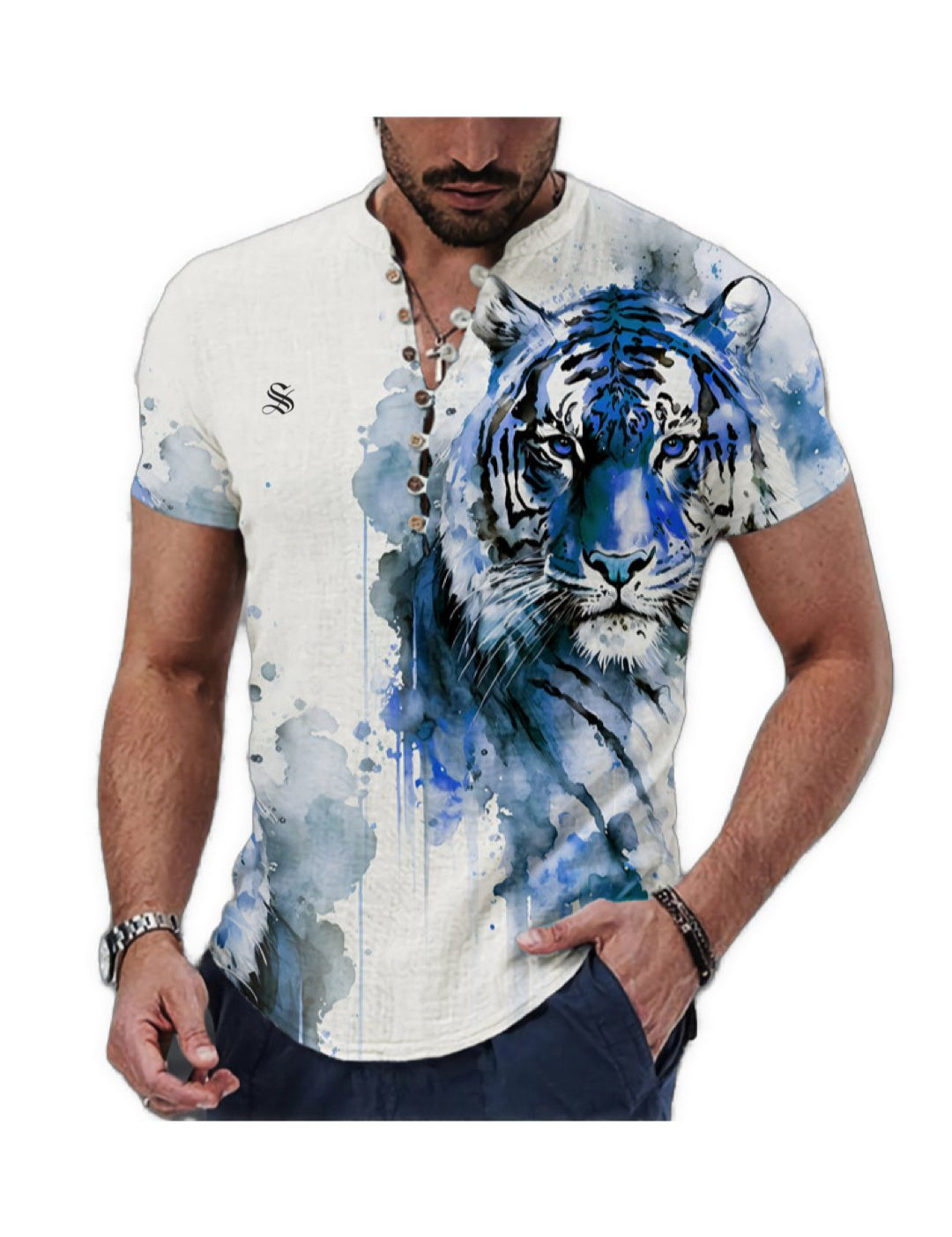 Tigoo - V - Neck T - Shirt for Men - Sarman Fashion - Wholesale Clothing Fashion Brand for Men from Canada