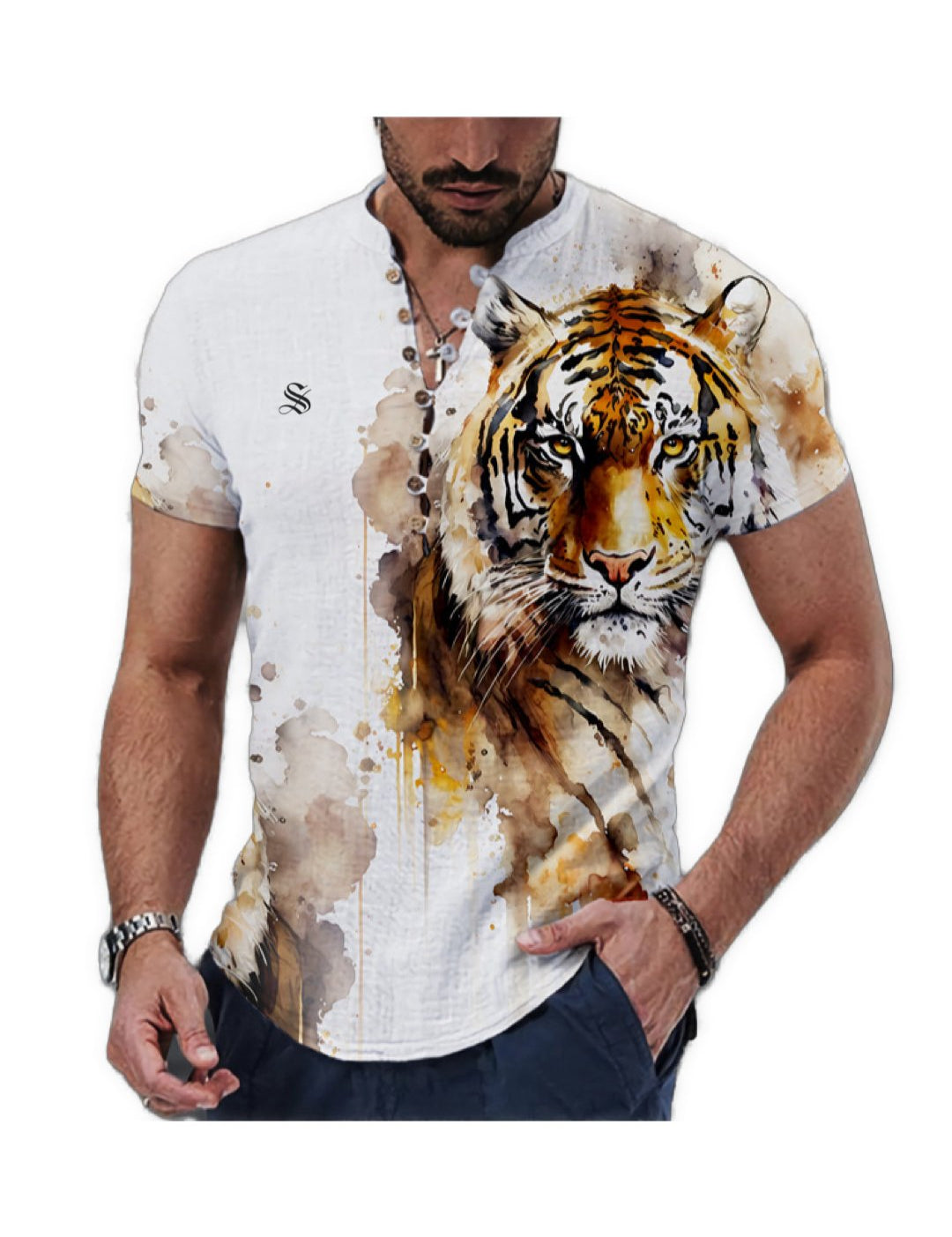 Tigoo - V - Neck T - Shirt for Men - Sarman Fashion - Wholesale Clothing Fashion Brand for Men from Canada