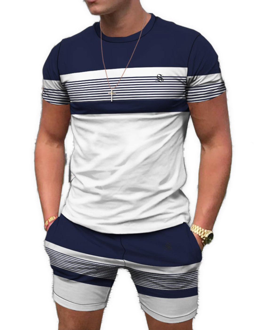 Tonal 6 - Complete Set T - Shirt & Shorts for Men - Sarman Fashion - Wholesale Clothing Fashion Brand for Men from Canada