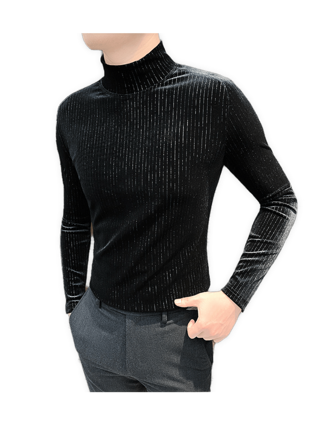 ULG 2 - High Neck Long Sleeve Shirt for Men - Sarman Fashion - Wholesale Clothing Fashion Brand for Men from Canada