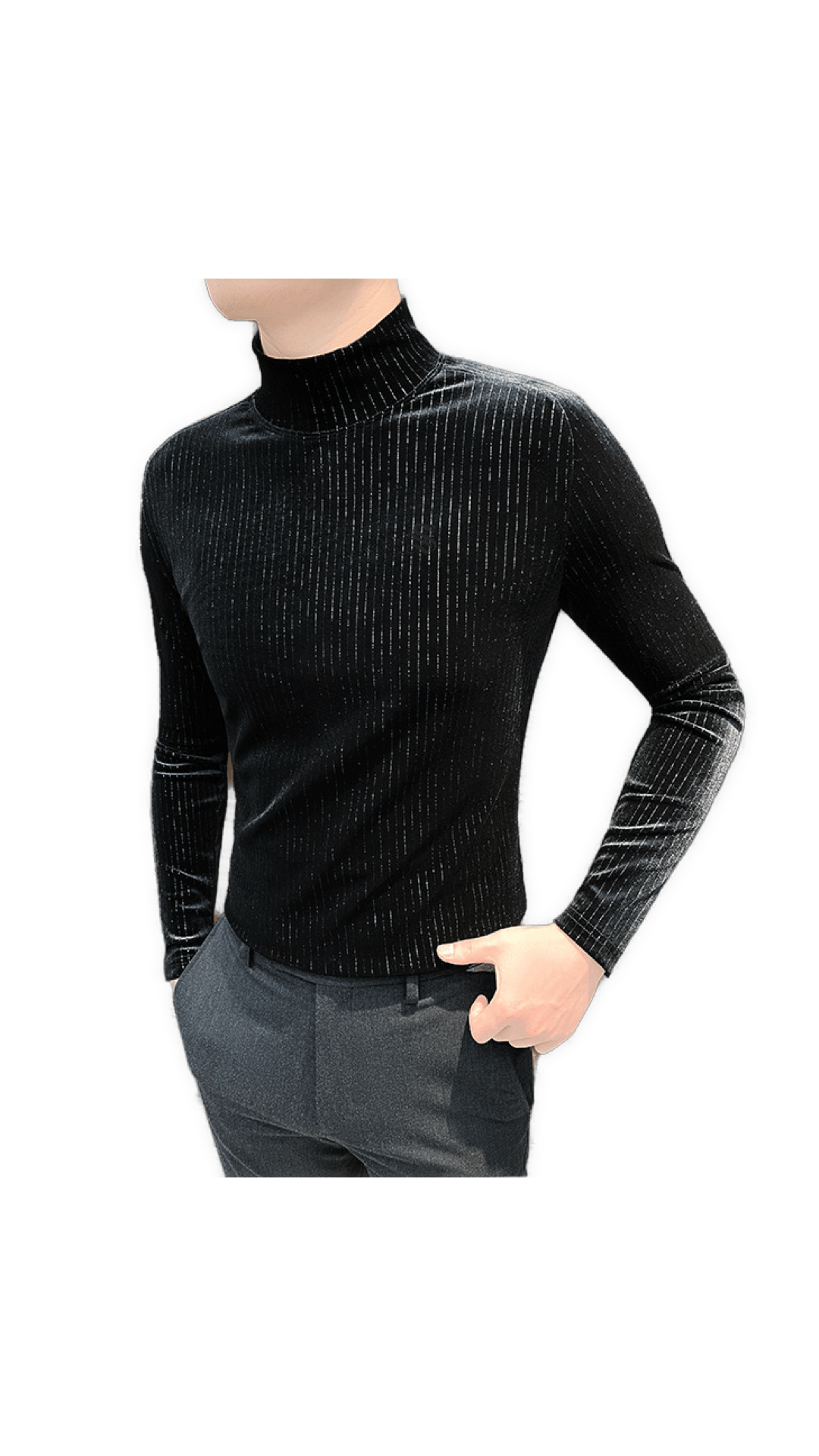 ULG 2 - High Neck Long Sleeve Shirt for Men - Sarman Fashion - Wholesale Clothing Fashion Brand for Men from Canada