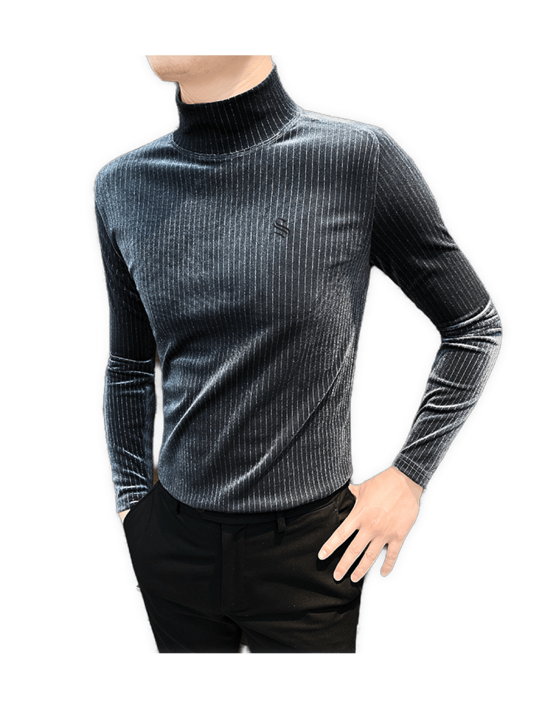 ULG 2 - High Neck Long Sleeve Shirt for Men - Sarman Fashion - Wholesale Clothing Fashion Brand for Men from Canada