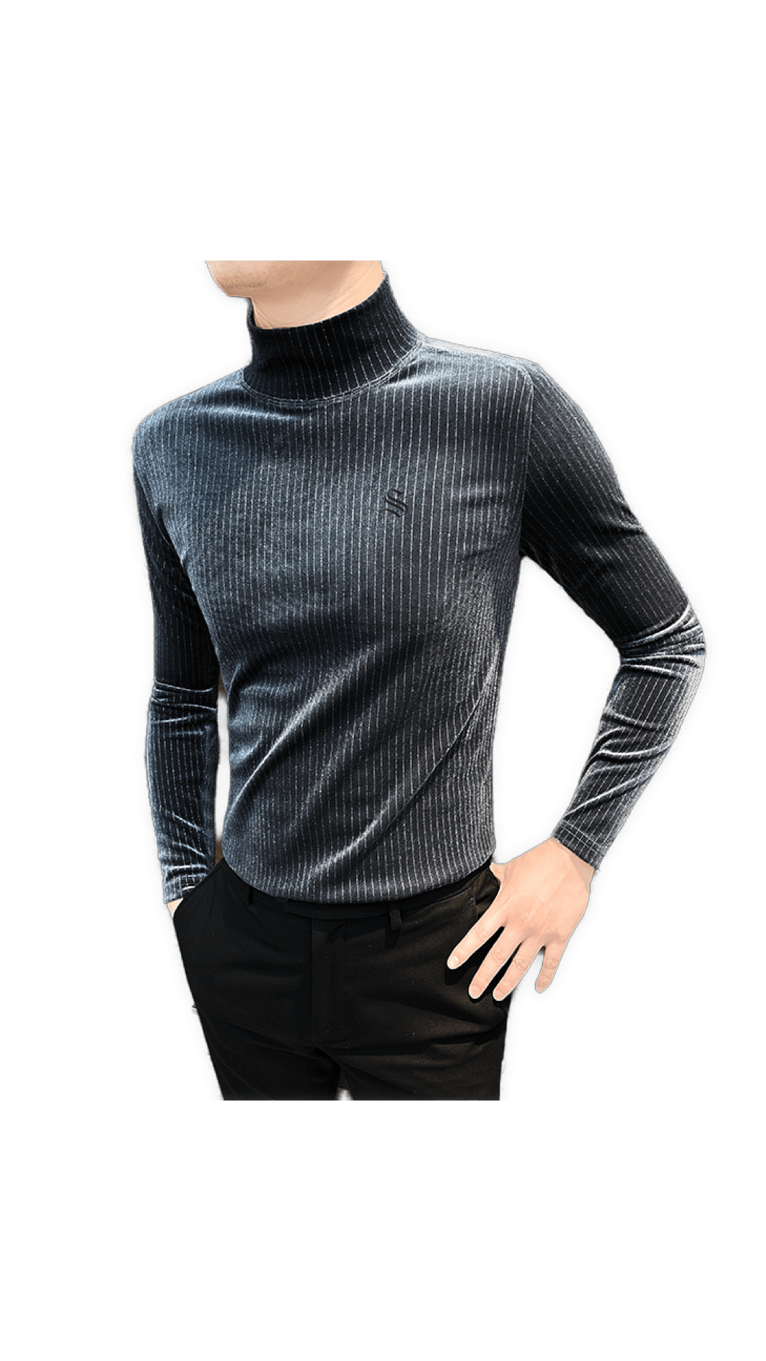 ULG 2 - High Neck Long Sleeve Shirt for Men - Sarman Fashion - Wholesale Clothing Fashion Brand for Men from Canada