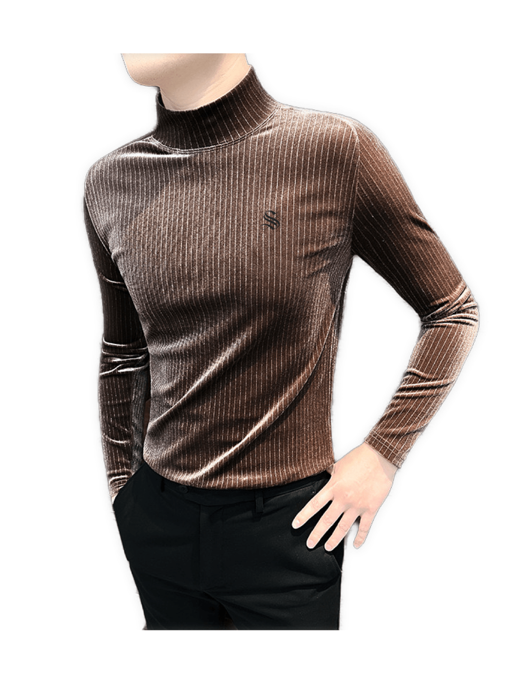 ULG 2 - High Neck Long Sleeve Shirt for Men - Sarman Fashion - Wholesale Clothing Fashion Brand for Men from Canada