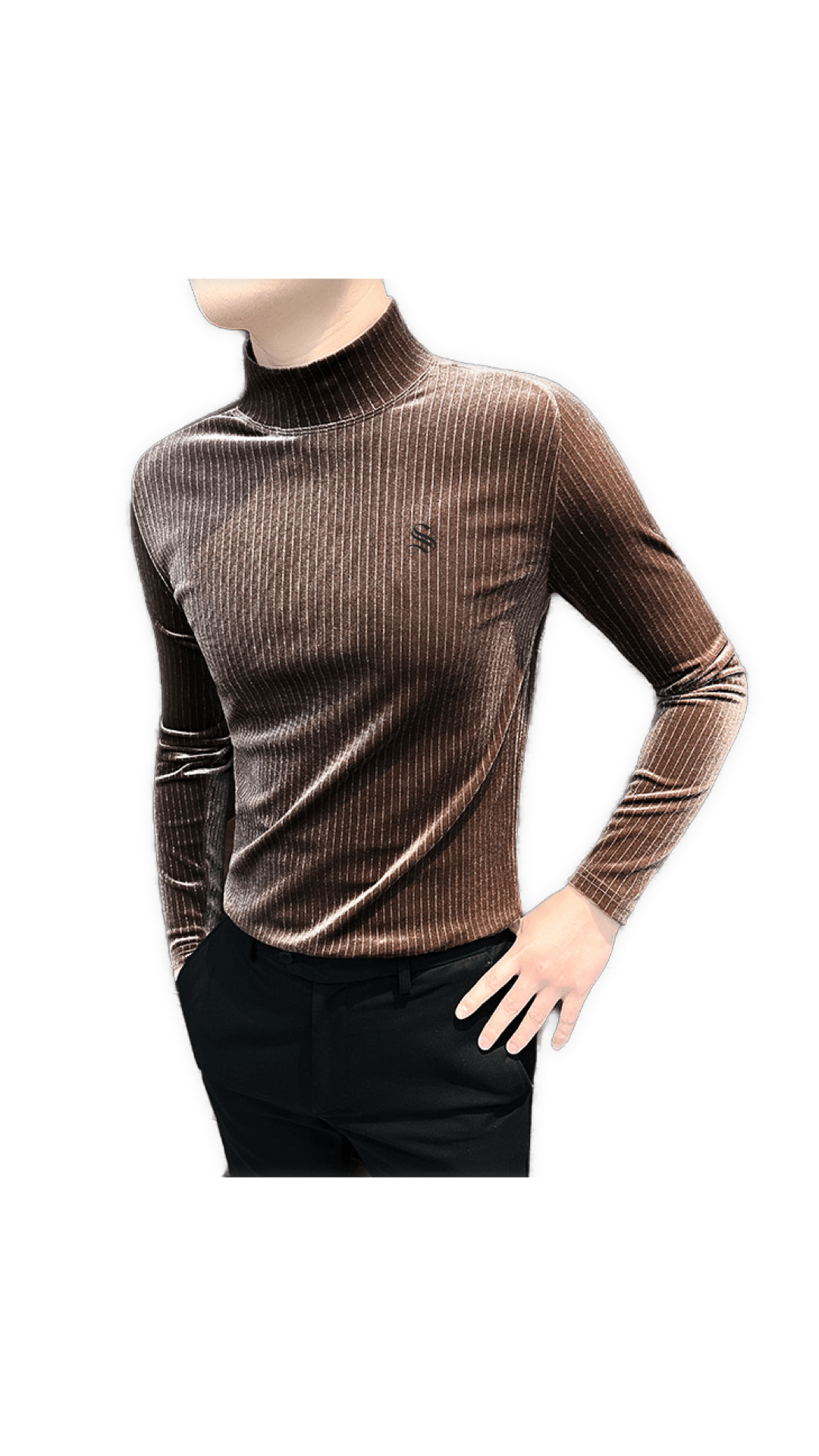 ULG 2 - High Neck Long Sleeve Shirt for Men - Sarman Fashion - Wholesale Clothing Fashion Brand for Men from Canada