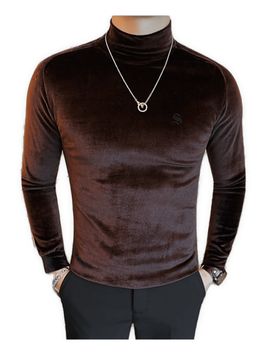 ULG 4 - High Neck Long Sleeve Shirt for Men - Sarman Fashion - Wholesale Clothing Fashion Brand for Men from Canada