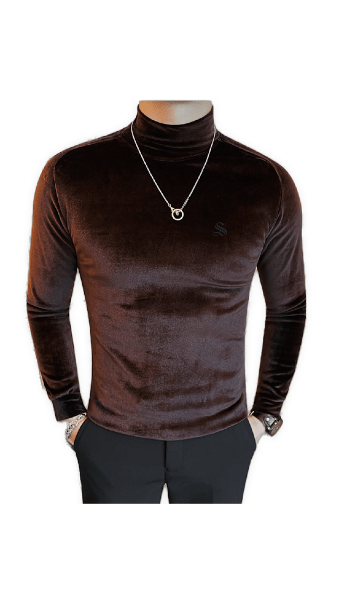 ULG 4 - High Neck Long Sleeve Shirt for Men - Sarman Fashion - Wholesale Clothing Fashion Brand for Men from Canada