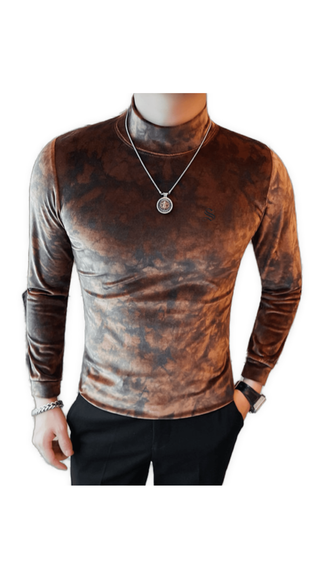 ULG 5 - High Neck Long Sleeve Shirt for Men - Sarman Fashion - Wholesale Clothing Fashion Brand for Men from Canada