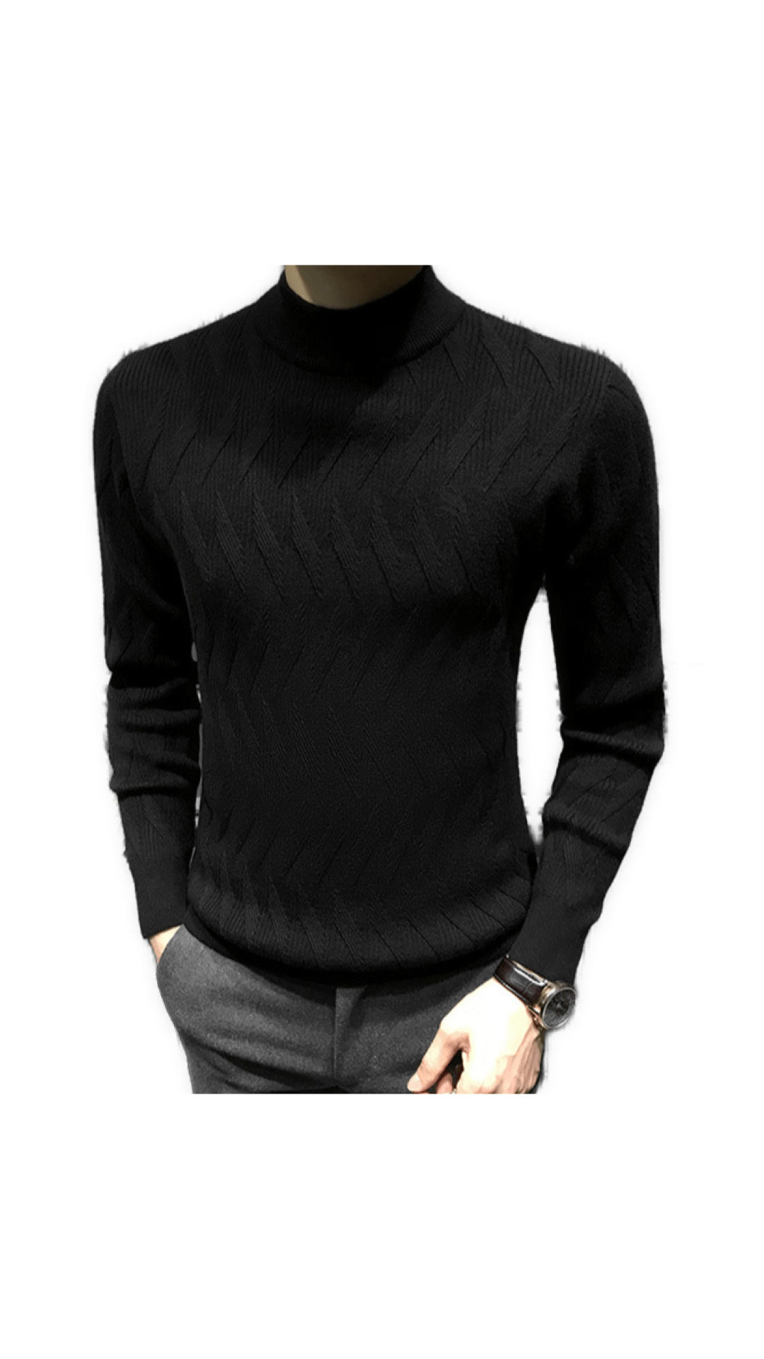 ULG 6 - High Neck Long Sleeve Shirt for Men - Sarman Fashion - Wholesale Clothing Fashion Brand for Men from Canada