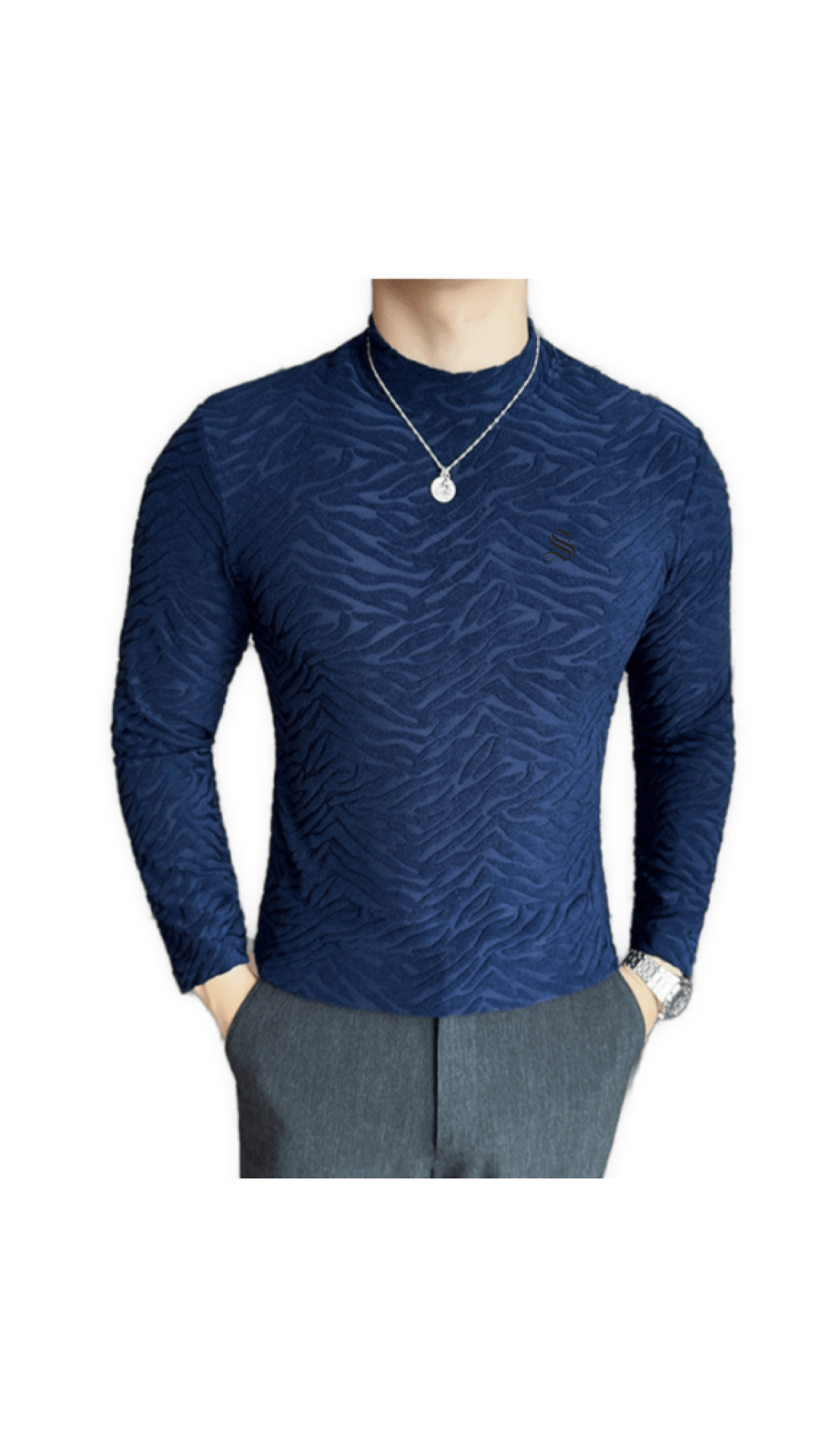 ULG 8 - High Neck Long Sleeve Shirt for Men - Sarman Fashion - Wholesale Clothing Fashion Brand for Men from Canada