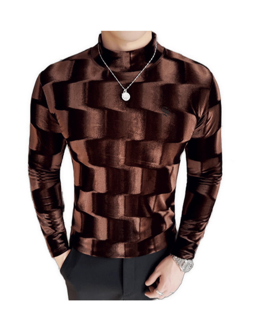 ULG 9 - High Neck Long Sleeve Shirt for Men - Sarman Fashion - Wholesale Clothing Fashion Brand for Men from Canada