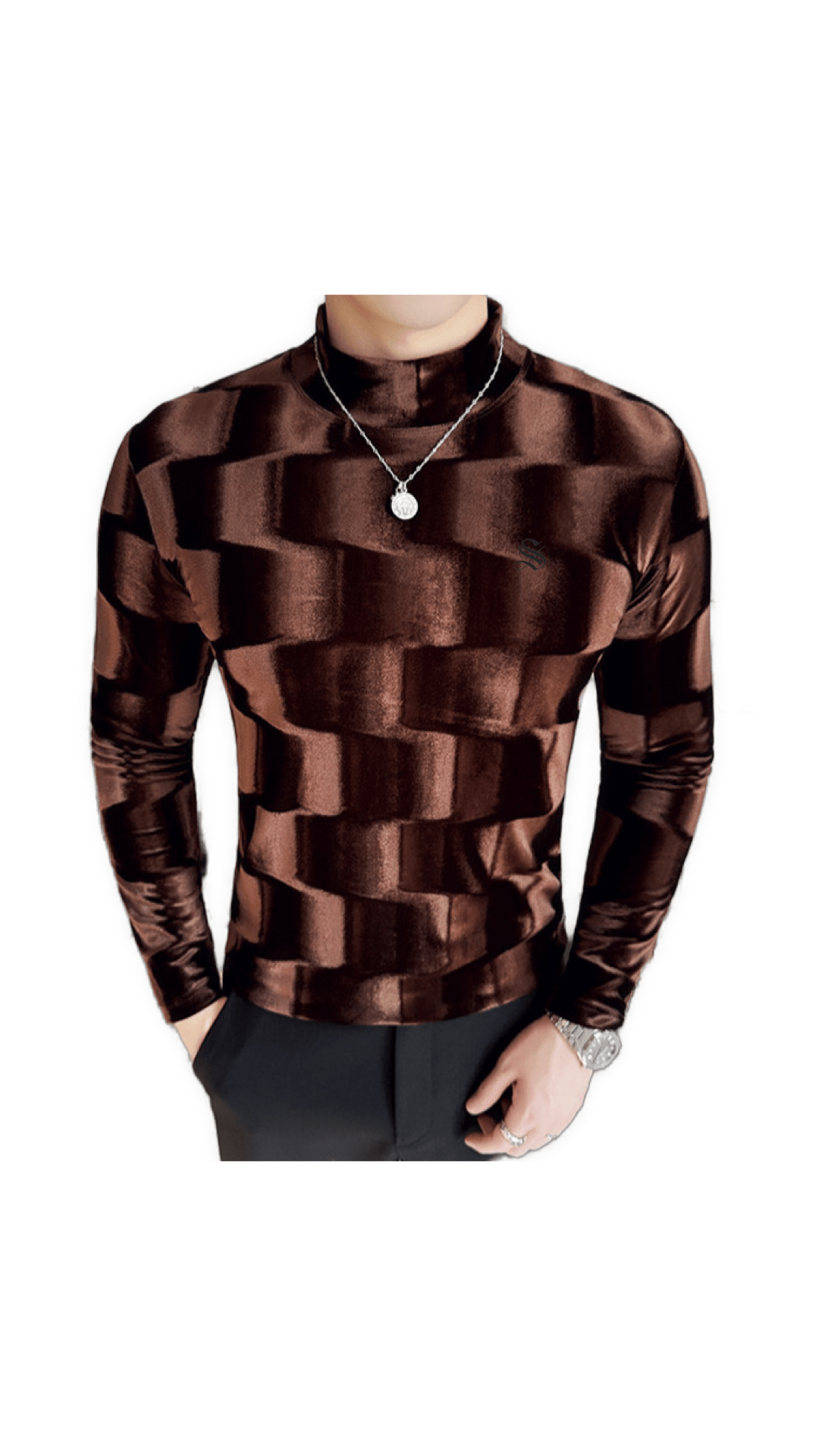 ULG 9 - High Neck Long Sleeve Shirt for Men - Sarman Fashion - Wholesale Clothing Fashion Brand for Men from Canada