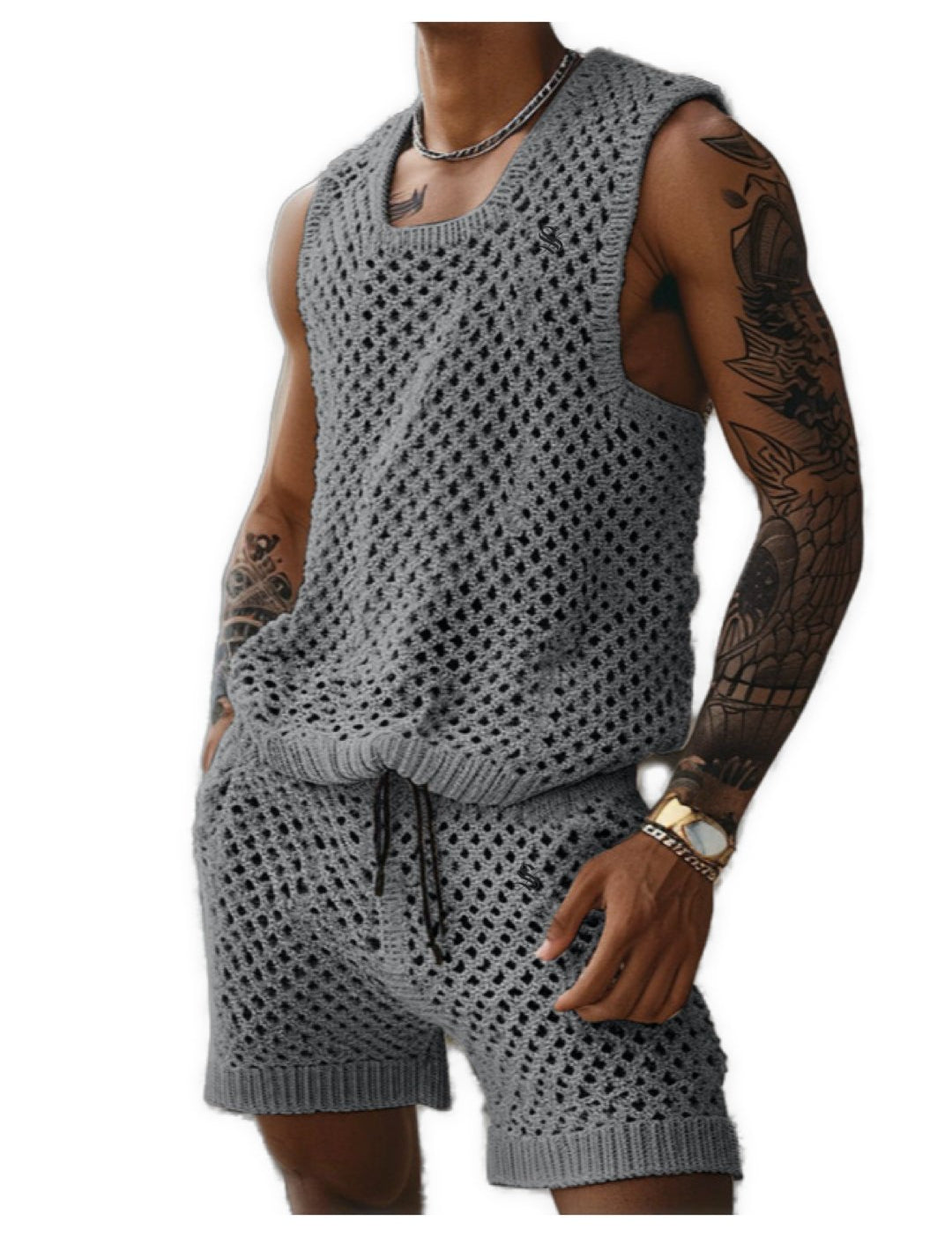 Voppa - Set Tank Top & Shorts for Men - Sarman Fashion - Wholesale Clothing Fashion Brand for Men from Canada