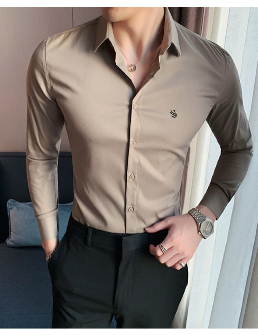 WOKO 2 - Long Sleeves Shirt for Men - Sarman Fashion - Wholesale Clothing Fashion Brand for Men from Canada