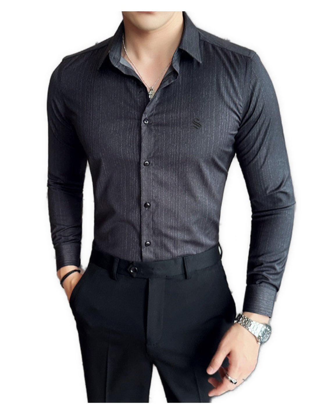 Woluba - Long Sleeves Shirt for Men - Sarman Fashion - Wholesale Clothing Fashion Brand for Men from Canada