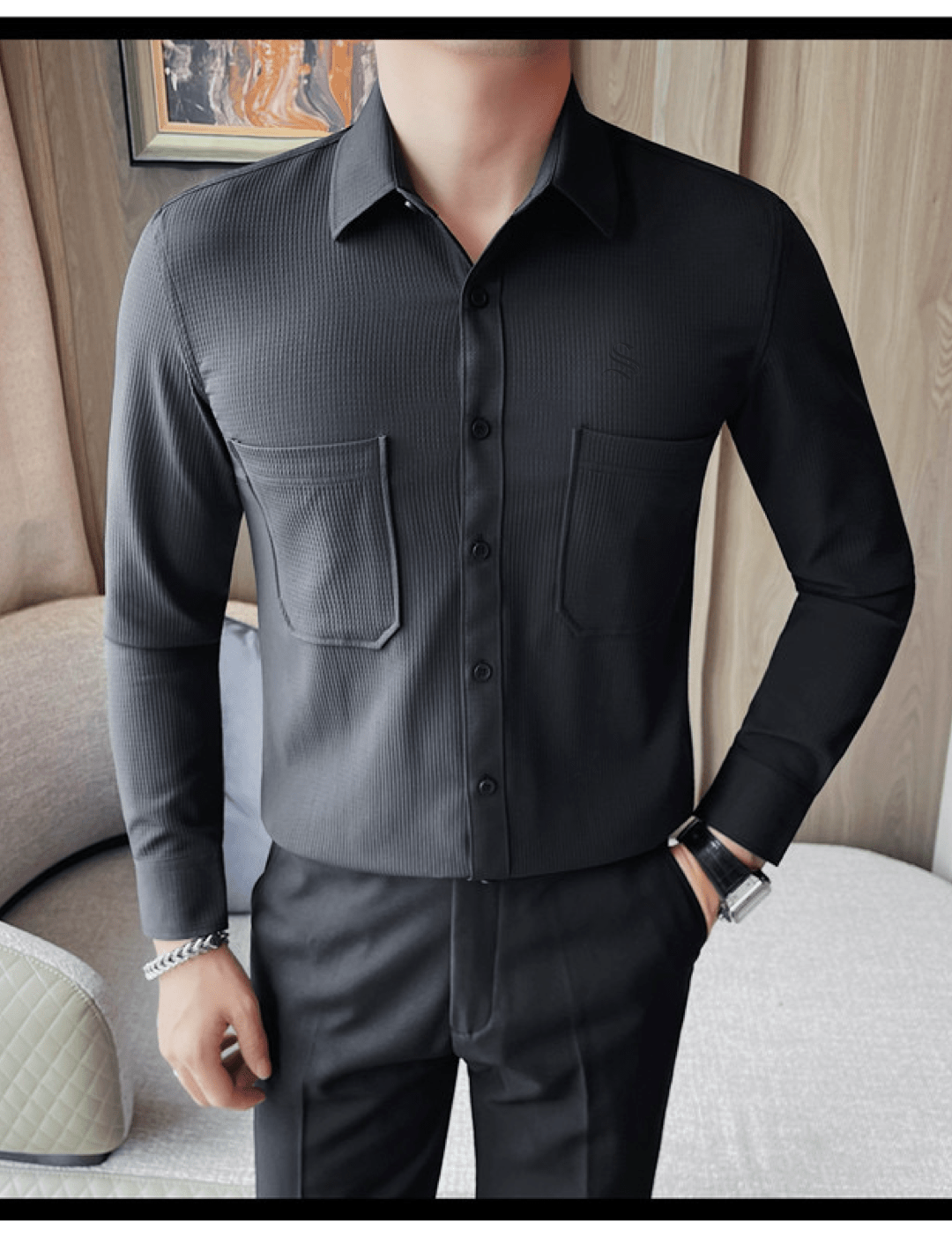 Xuha - Long Sleeves Shirt for Men - Sarman Fashion - Wholesale Clothing Fashion Brand for Men from Canada